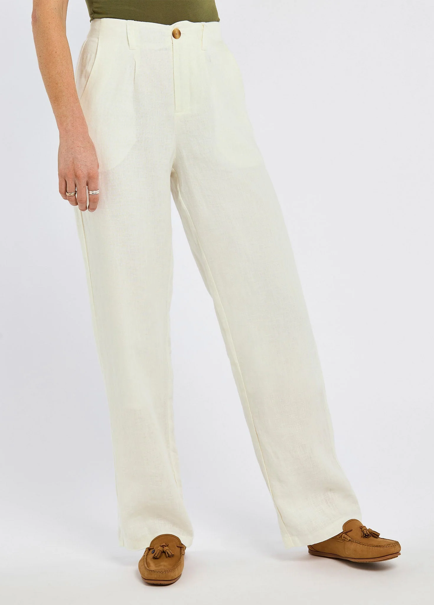 Kelby Ladies' linen trousers - White