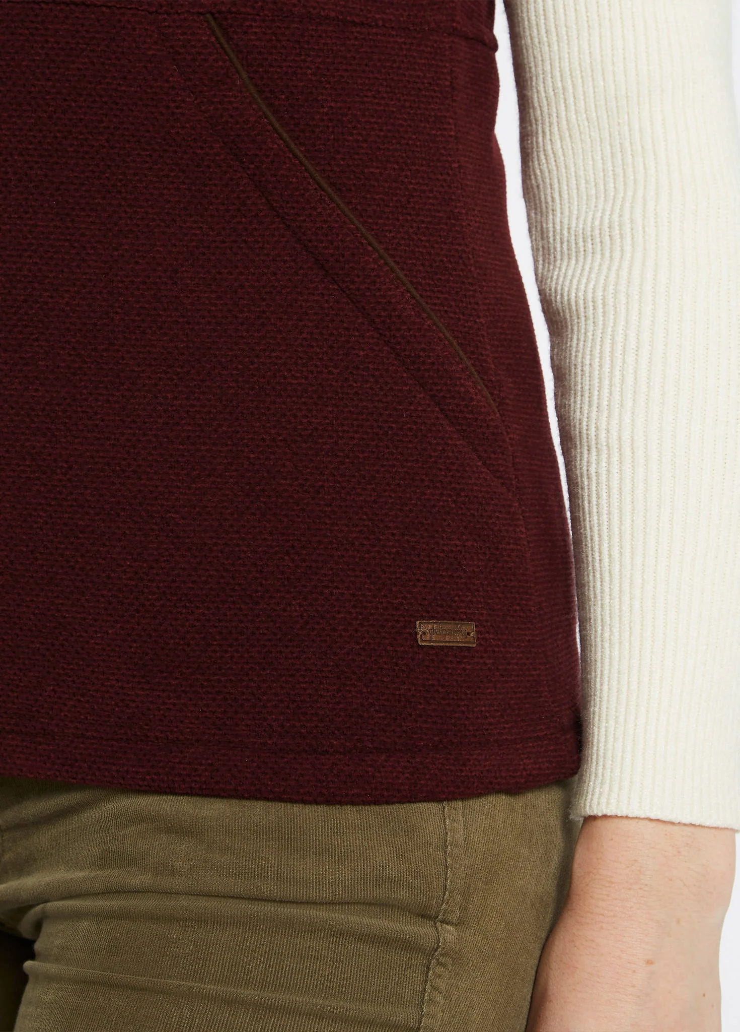 Carbury Ladies' Fleece Vest - Ox Blood