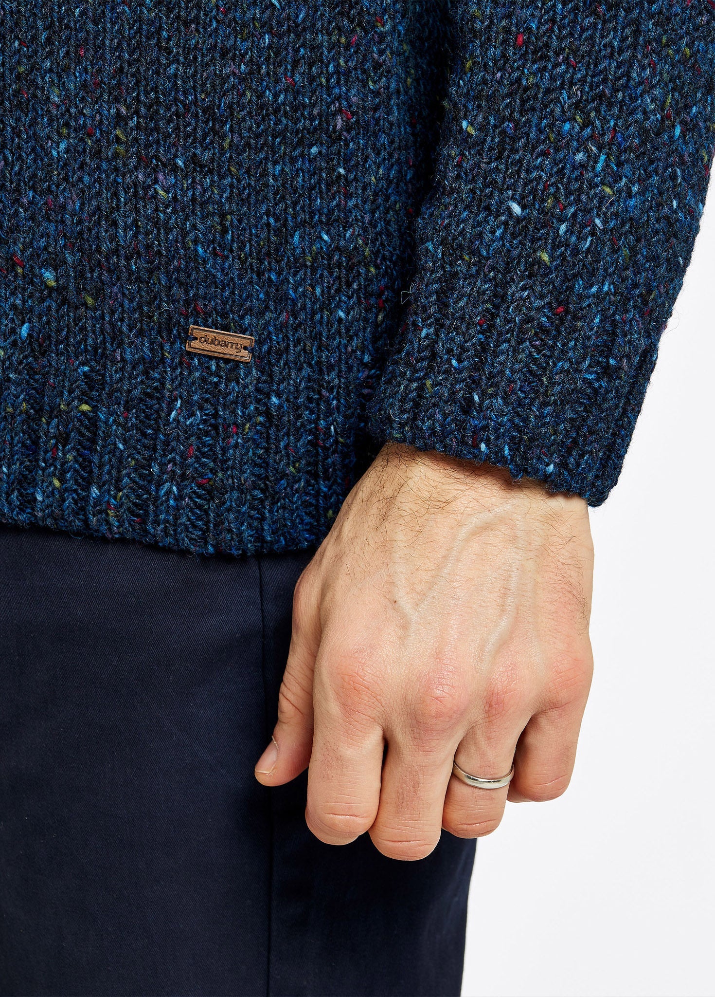 Callaghan Men's Irish Knit Donegal Sweater - Navy