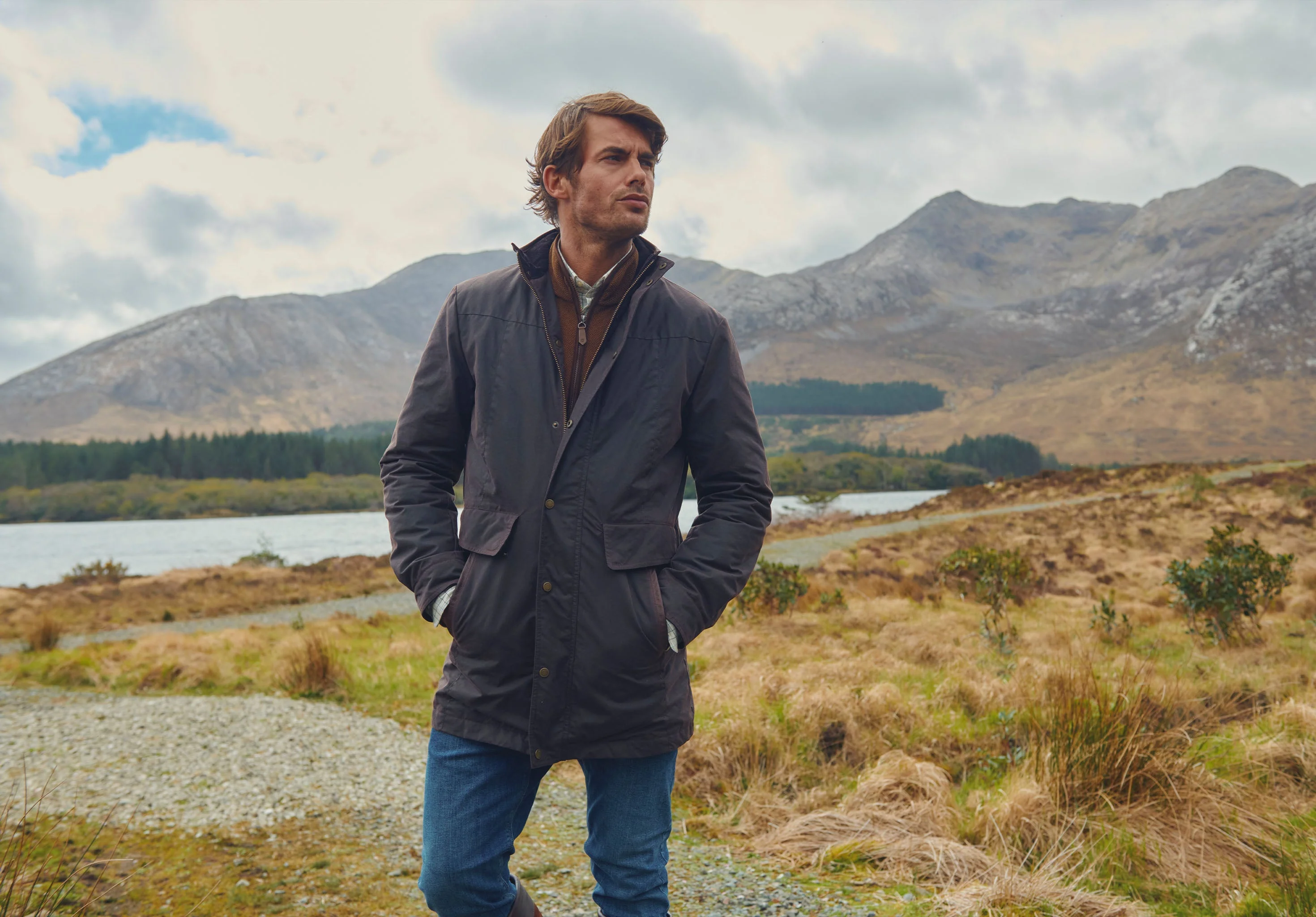 Chalkhill Men's Long Waxed Jacket - Java