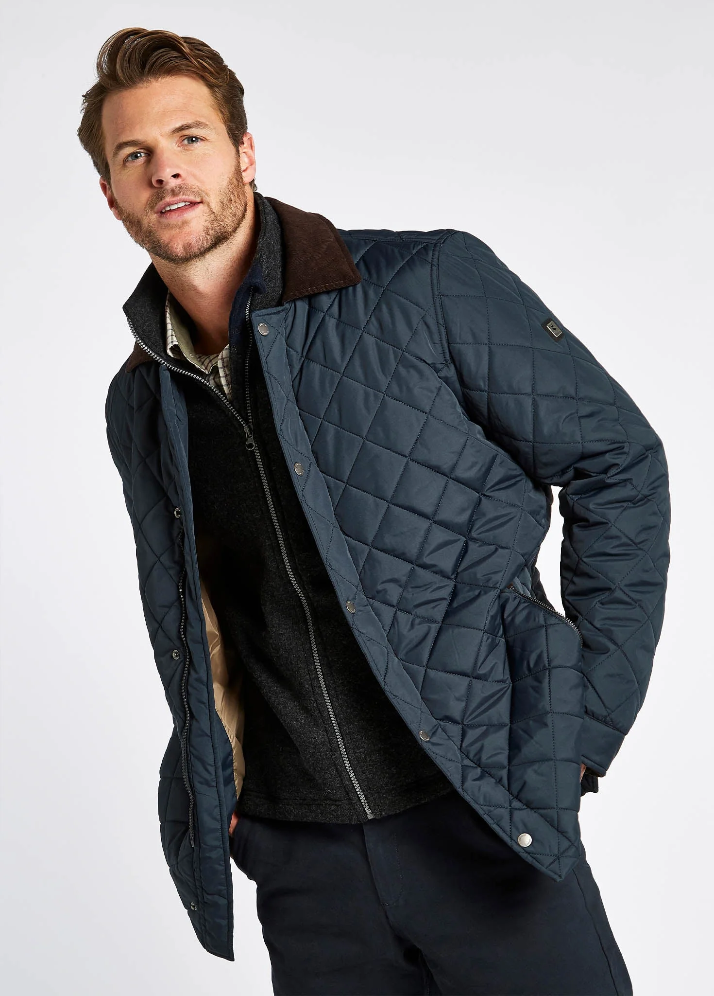 Mountusher Men's Quilted Jacket - Navy
