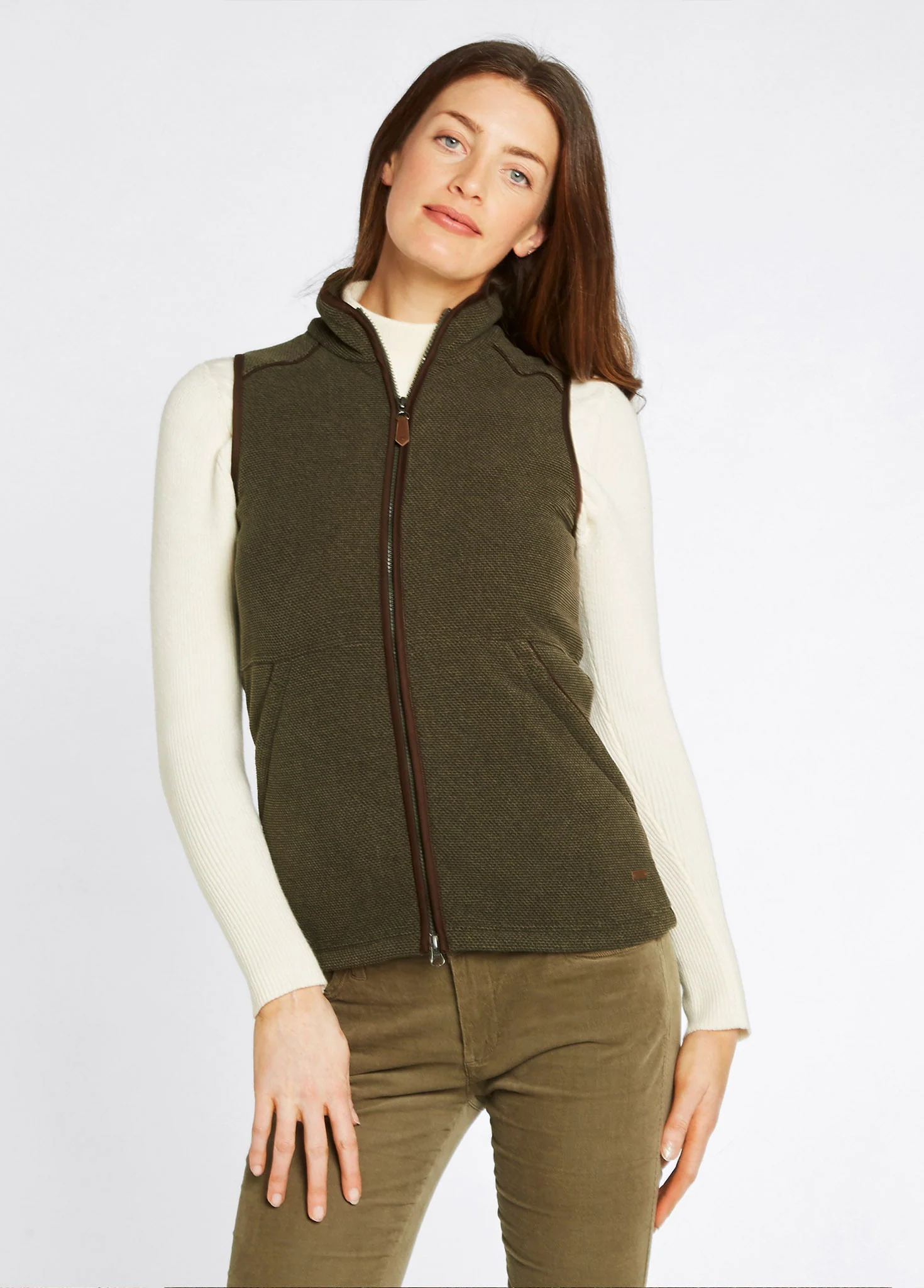 Carbury Ladies' Fleece Vest - Olive