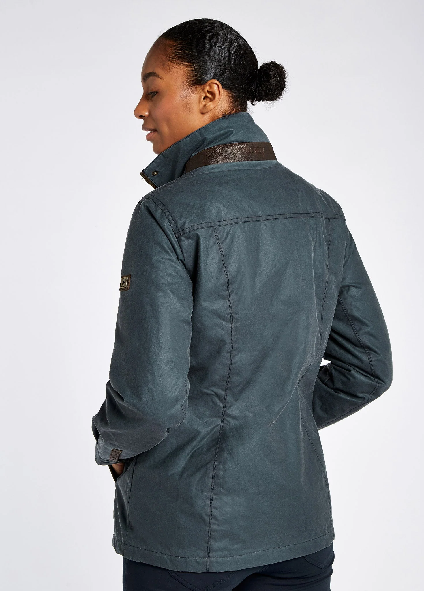 Mountrath Ladies Waxed Cotton Jacket - Dark Pebble
