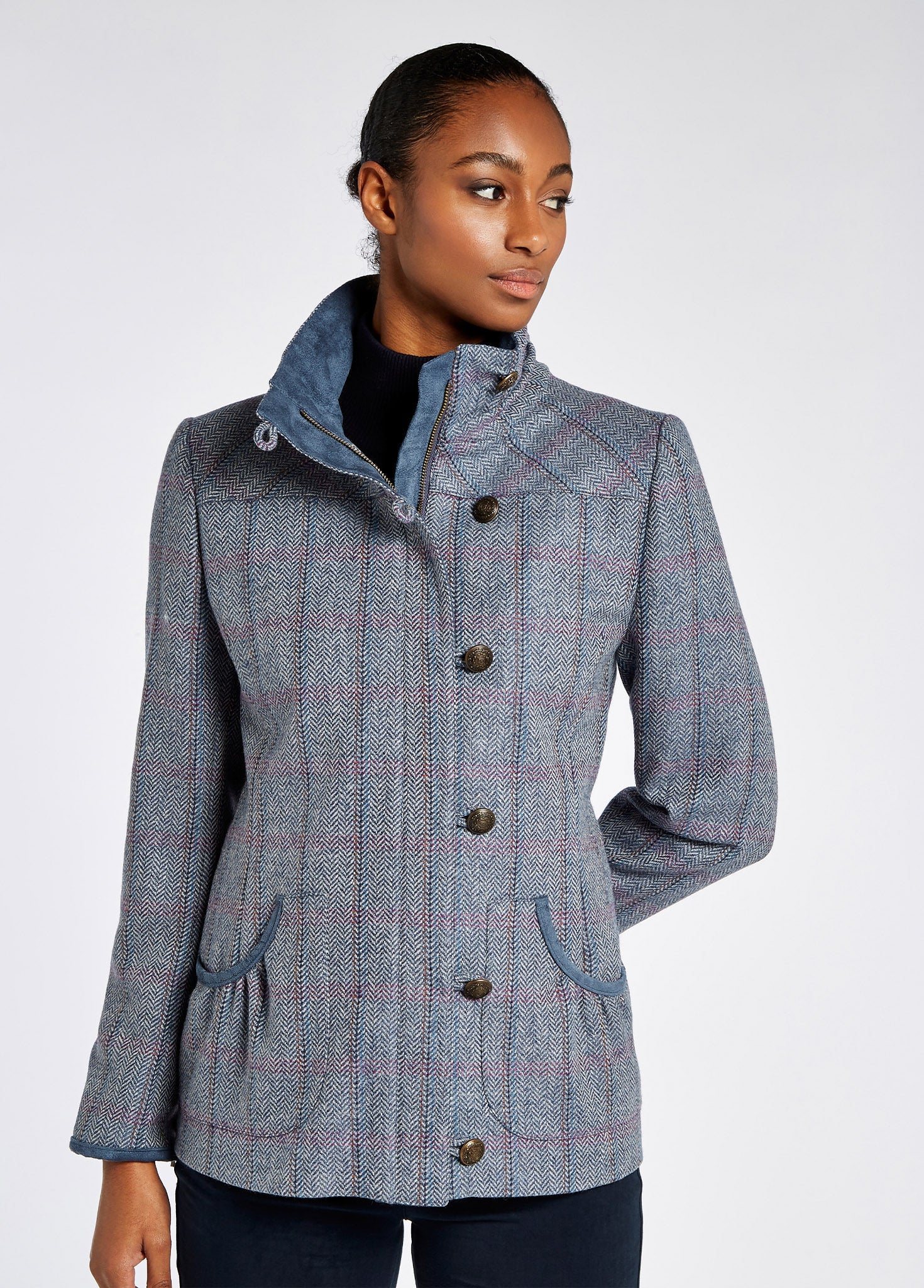 Bracken Tweed Coat - Denim Haze