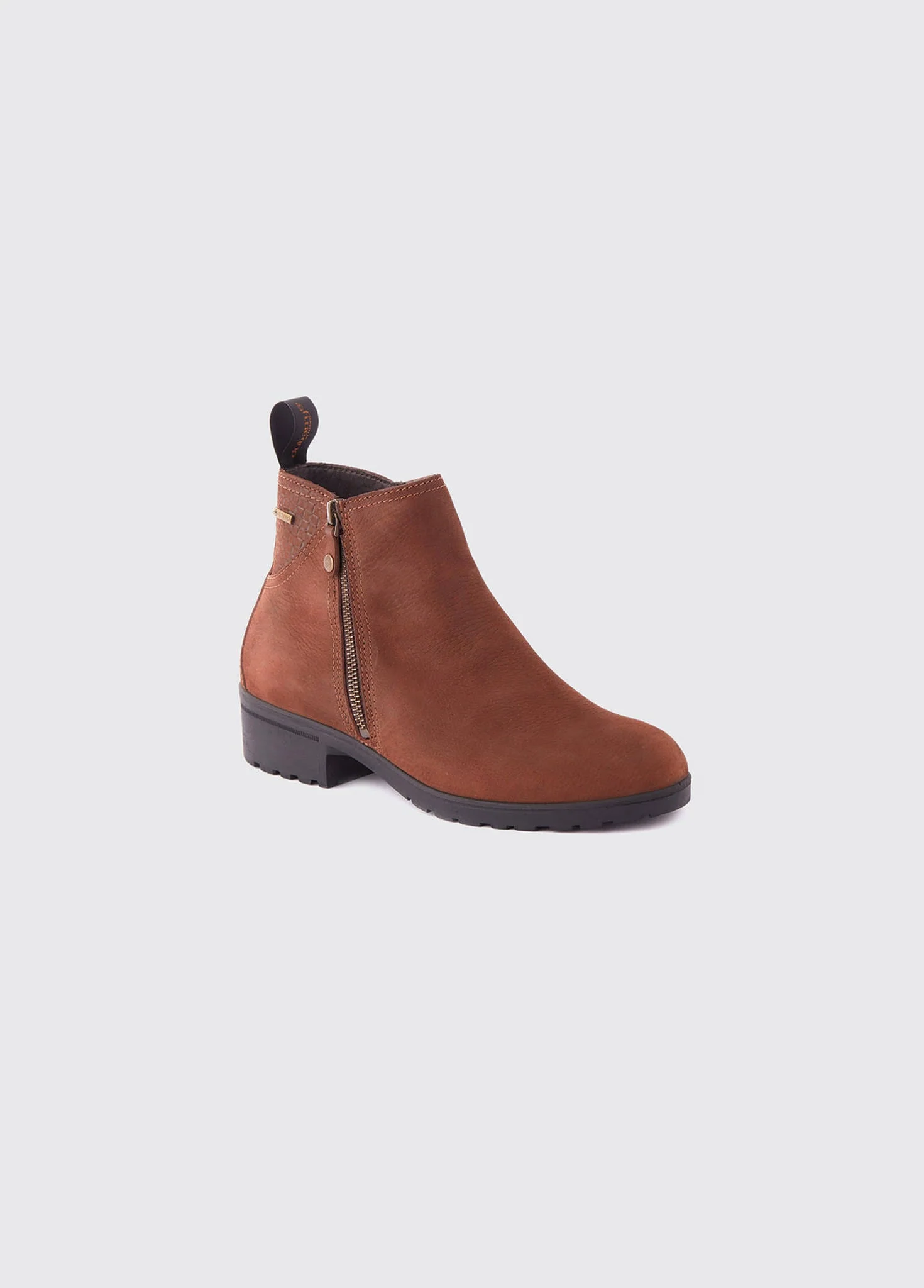 Carlow Side Zip Ankle Boot - Walnut