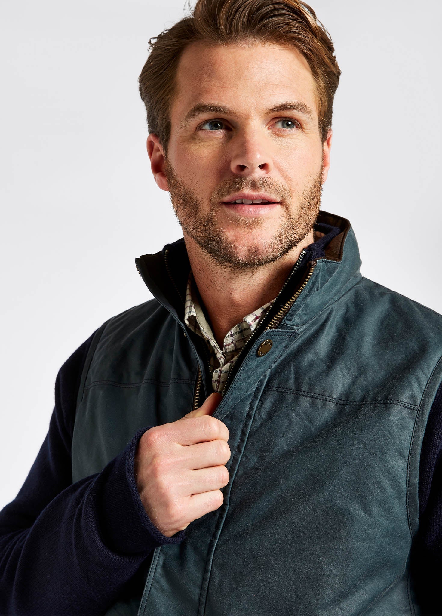 Mayfly Men's Waxed Cotton Vest - Dark Pebble