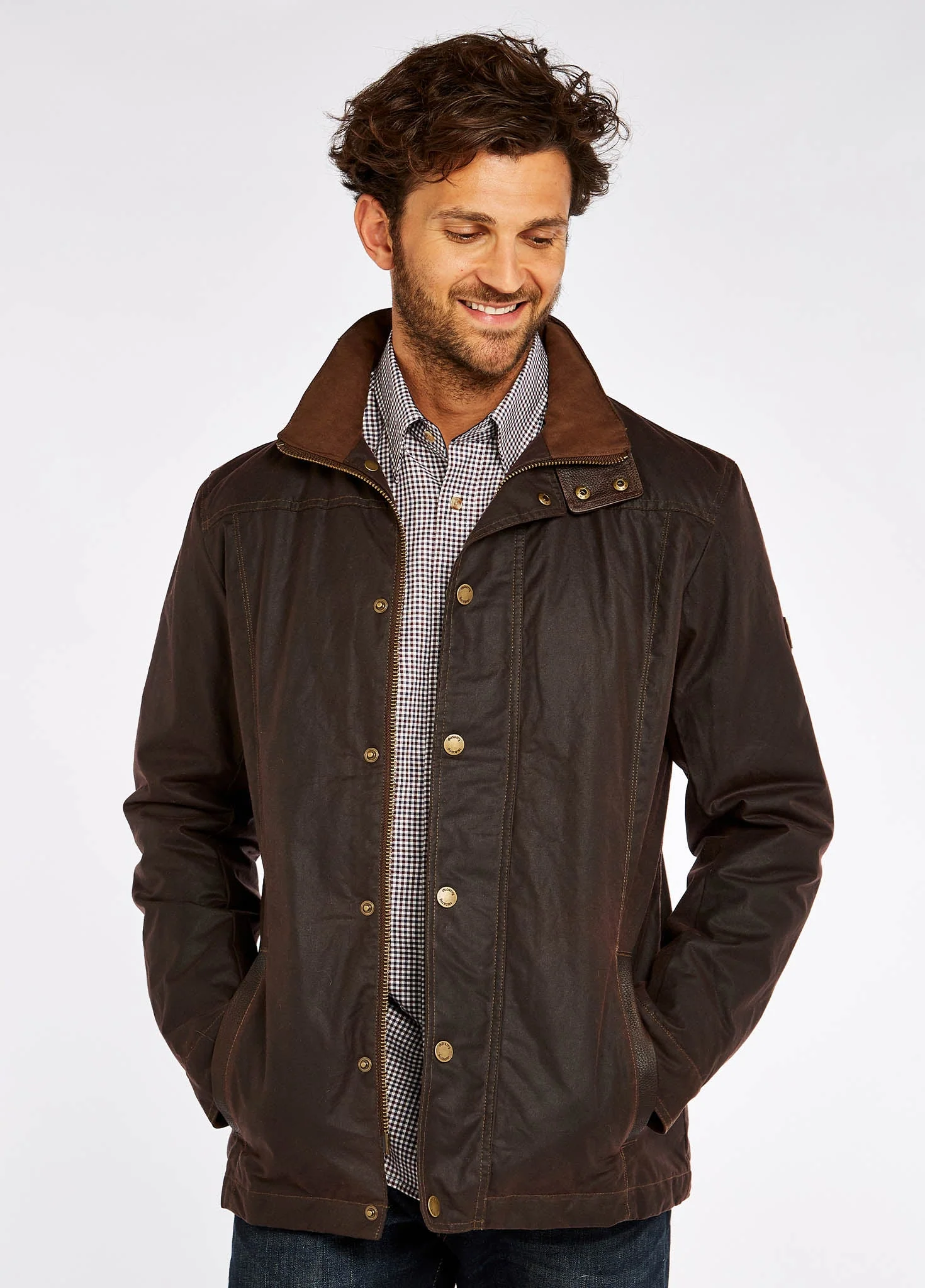 Carrickfergus Men's Waxed Cotton Jacket - Java