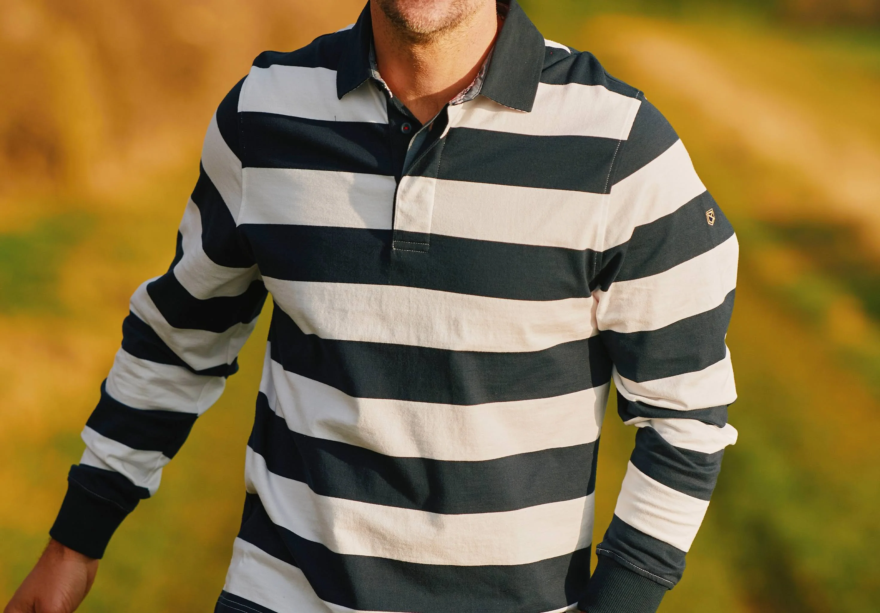 Goresbridge Men's Rugby top - Navy Multi