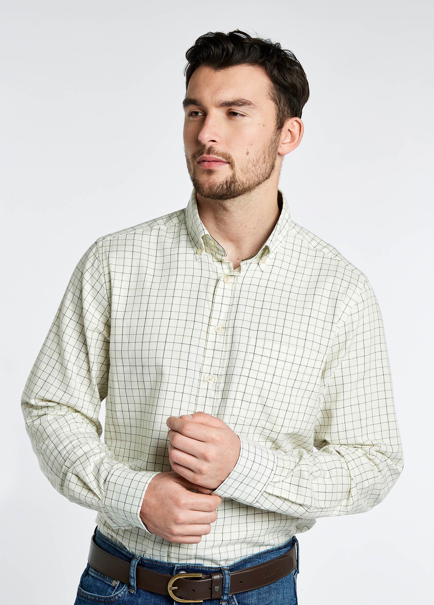 Hollymount Men's Check Shirt - Verdigris