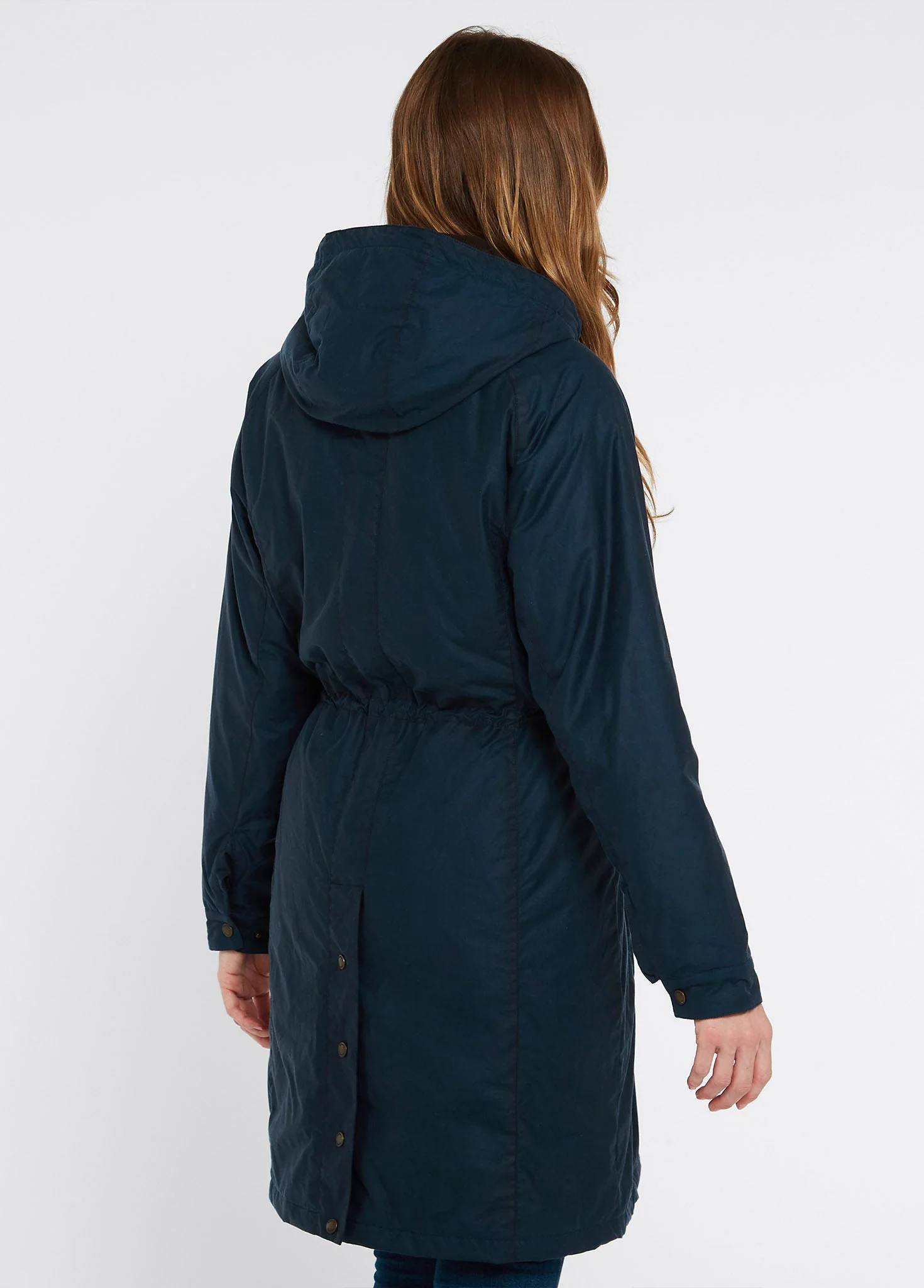 Redington Ladies' Long Waxed Cotton Coat - Storm Blue