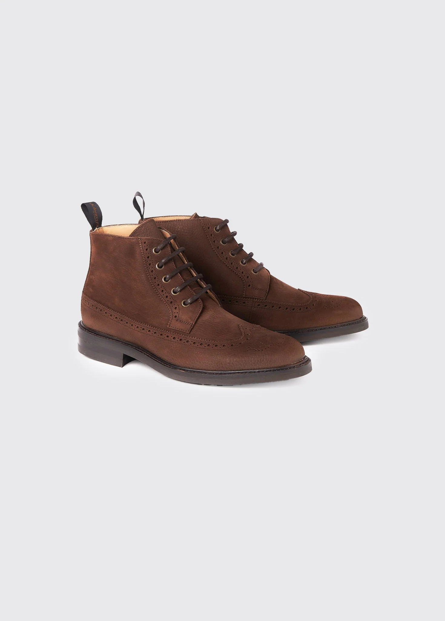 Down Goodyear Brogue Boot - Walnut