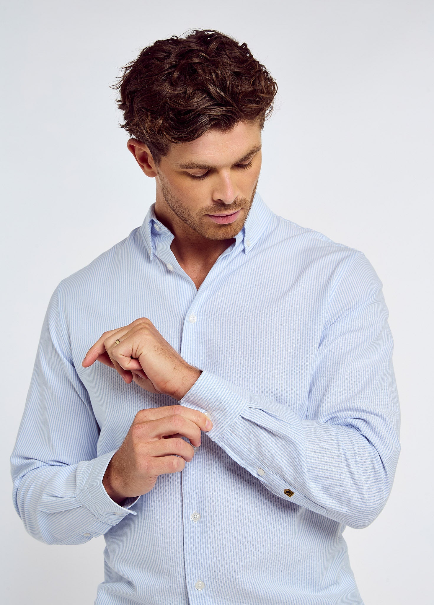 Clontarf Men's Oxford Shirt - Pale Blue