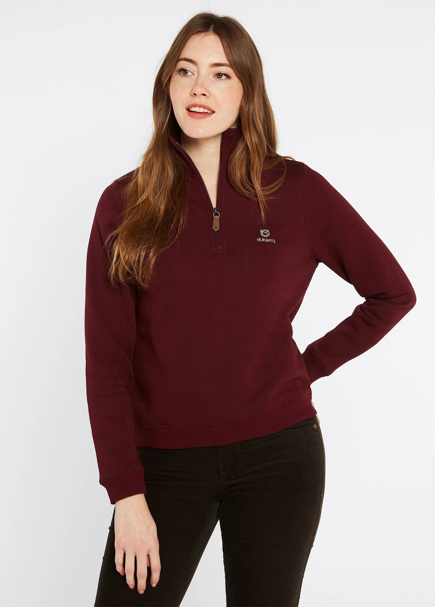 Castlemartyr Women's Quarter Zip Sweatshirt - Ox Bloodlood