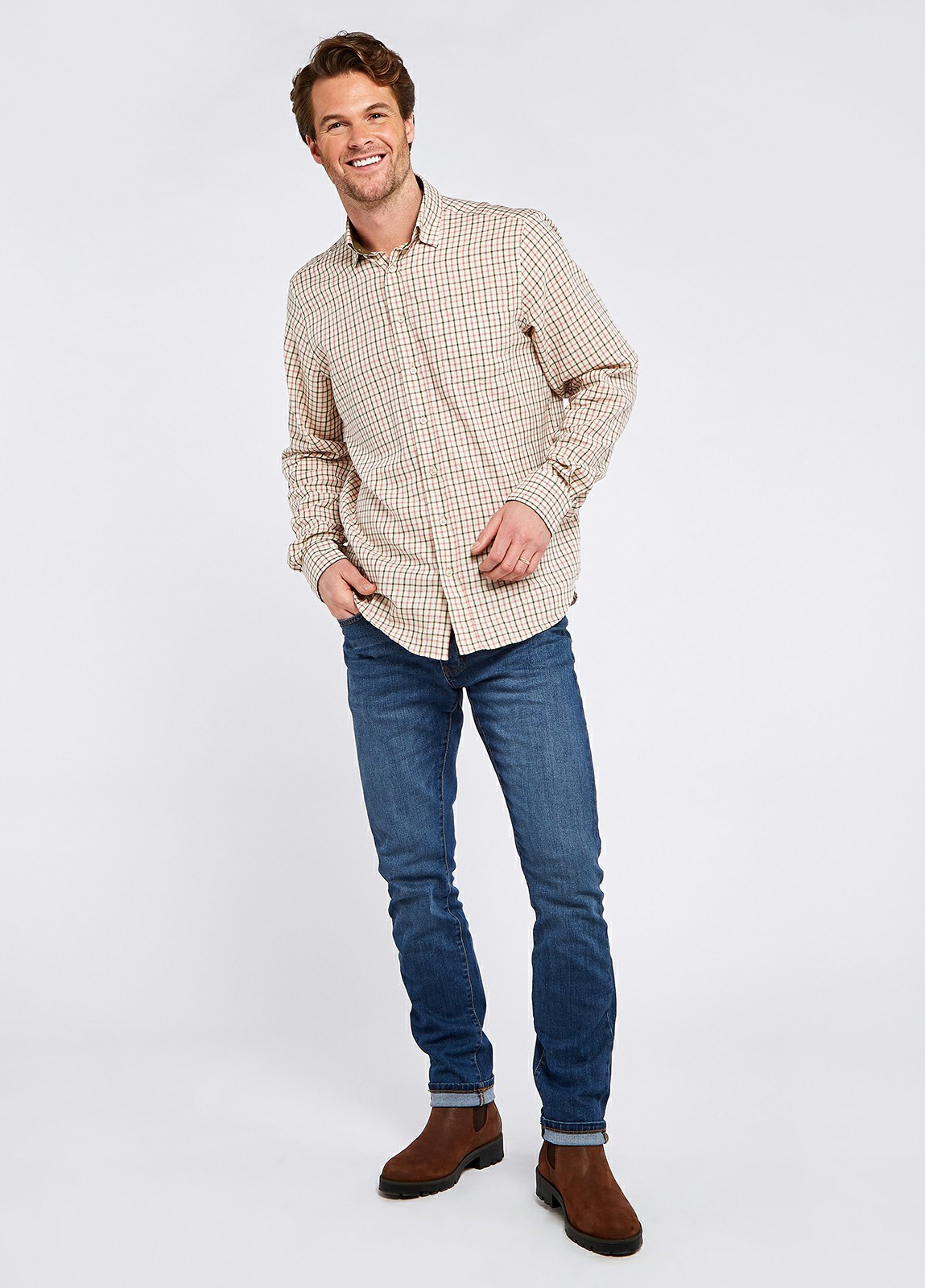 Dubarry Connell Tattersall Check Men's Shirts Green