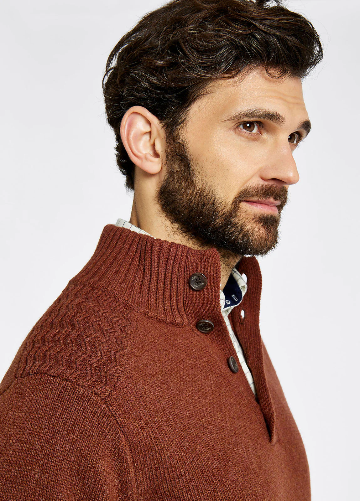 Parkplace Men's Button Neck Sweater - Russett - Sample