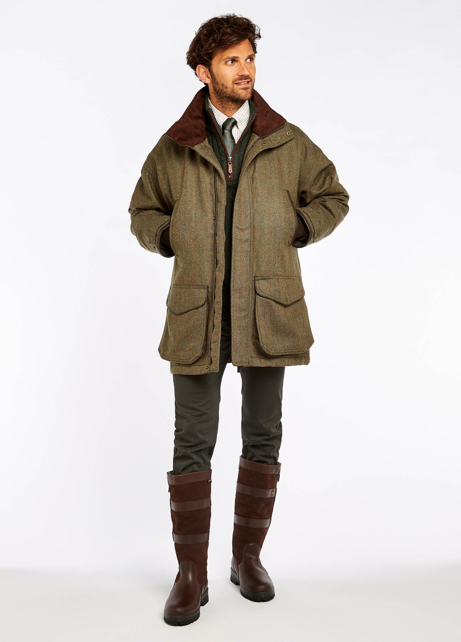 Ballinturbet Men's Tweed Shooting Jacket - Cedar