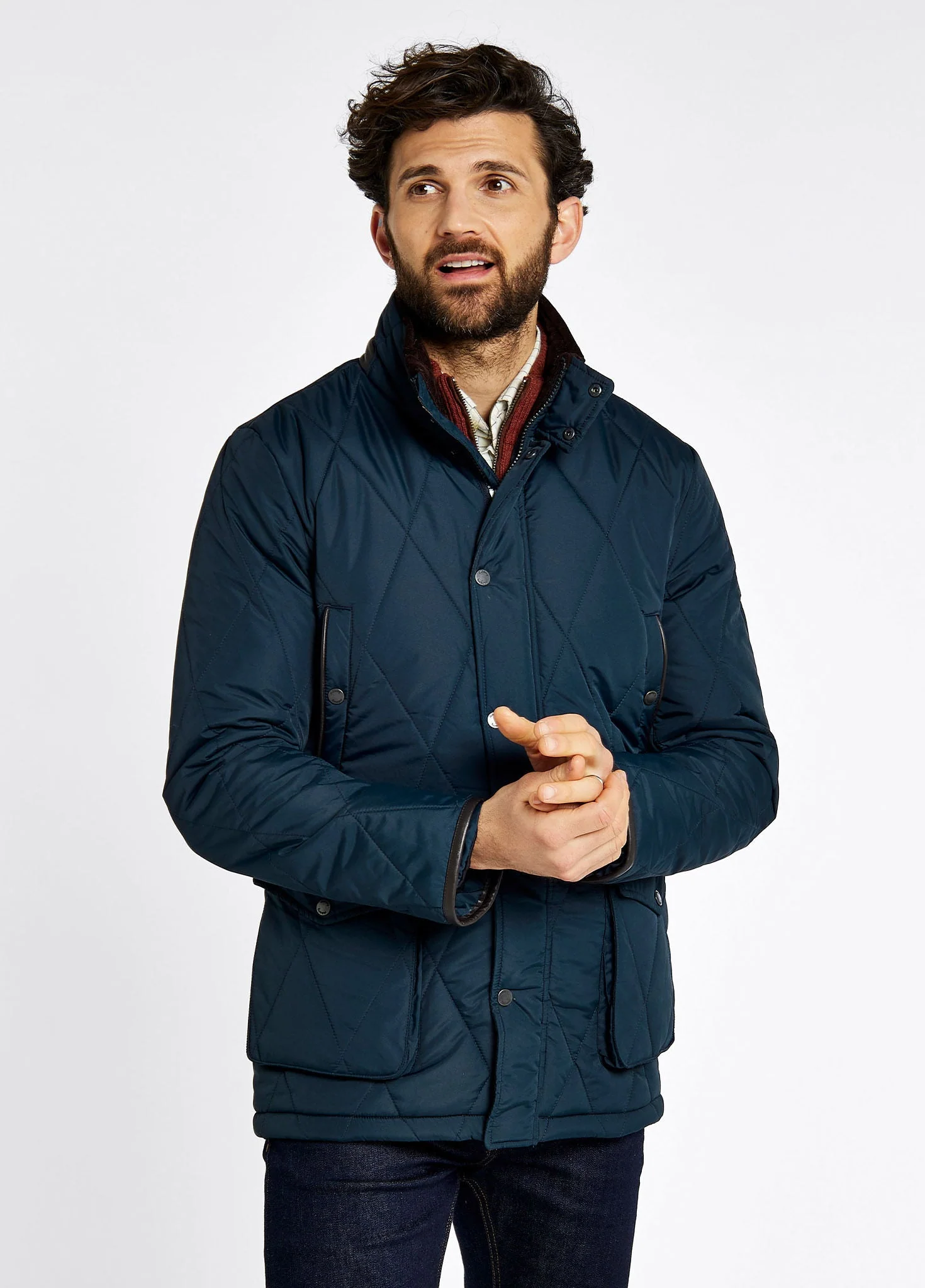Farmley Men's Quilted Jacket - Navy