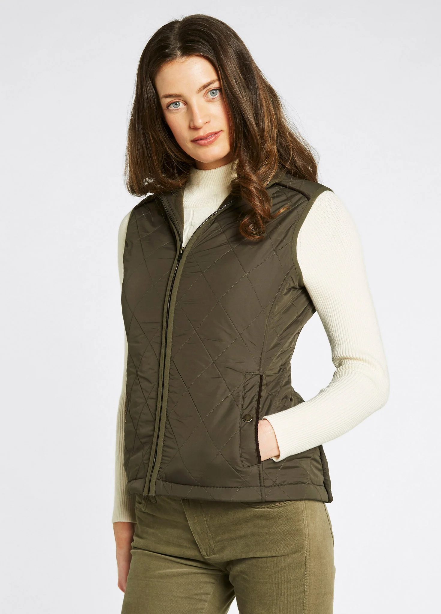 Heywood Ladies' Quilted Vest - Olive