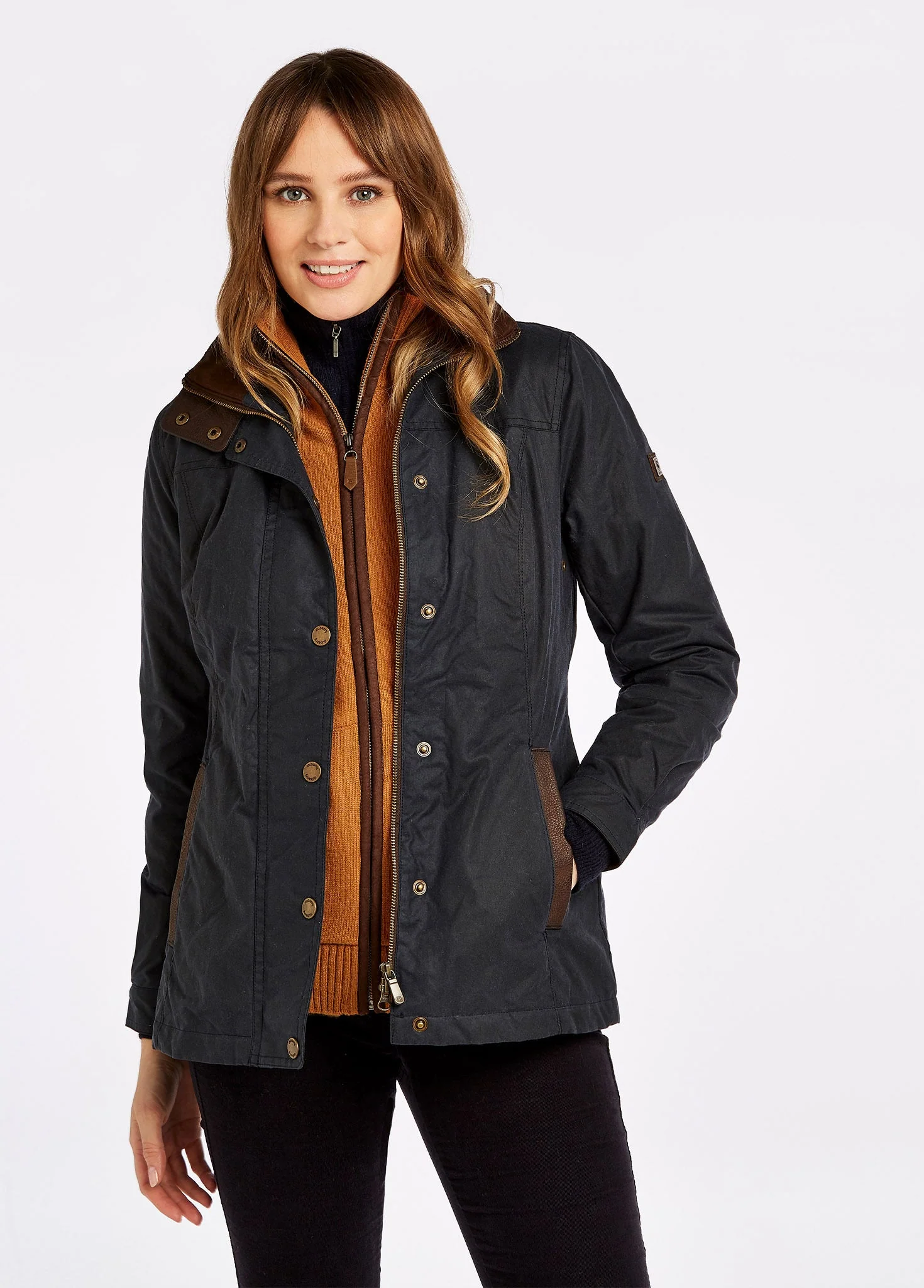 Mountrath Ladies Waxed Cotton Jacket - Navy
