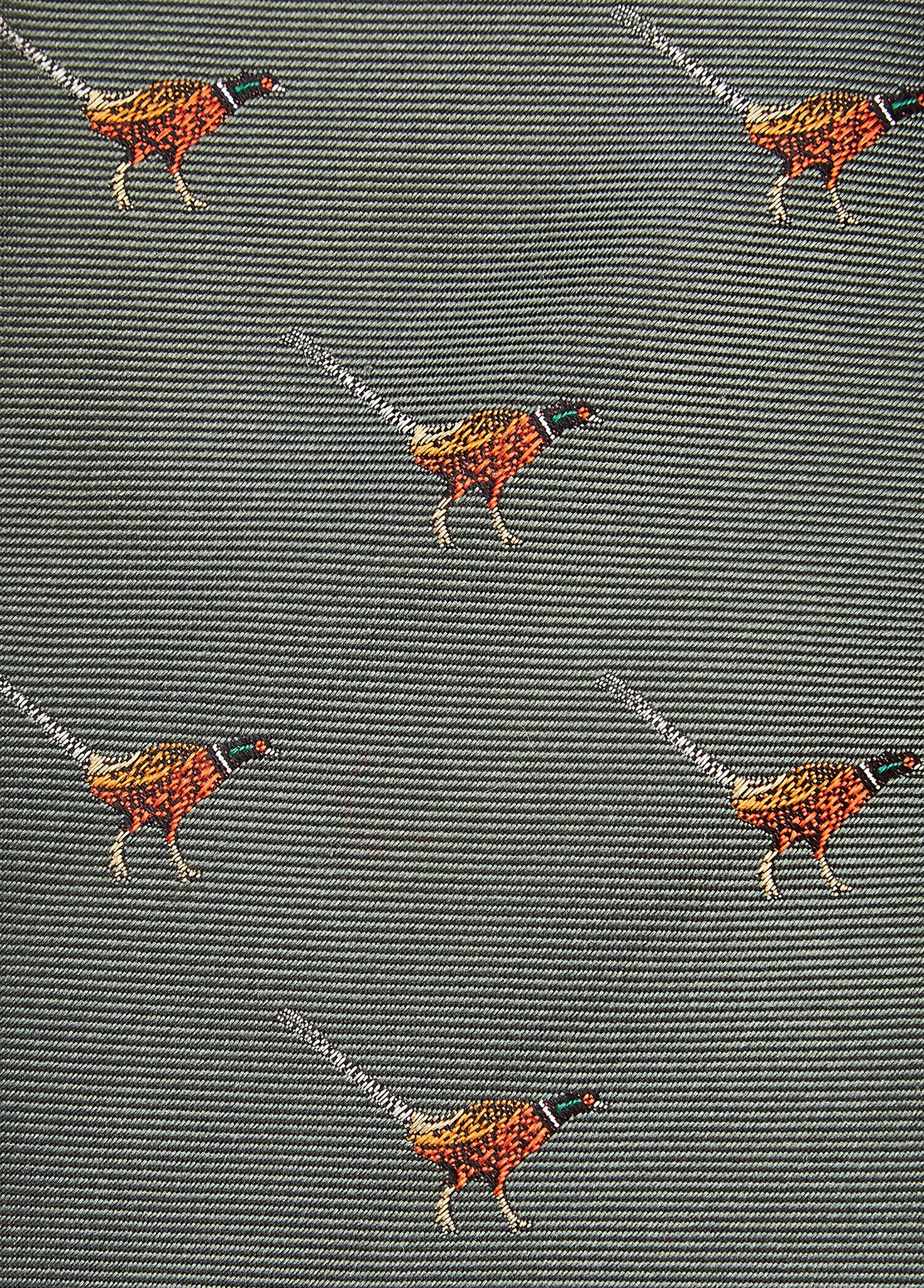 Madden Pheasant Silk Tie - Olive