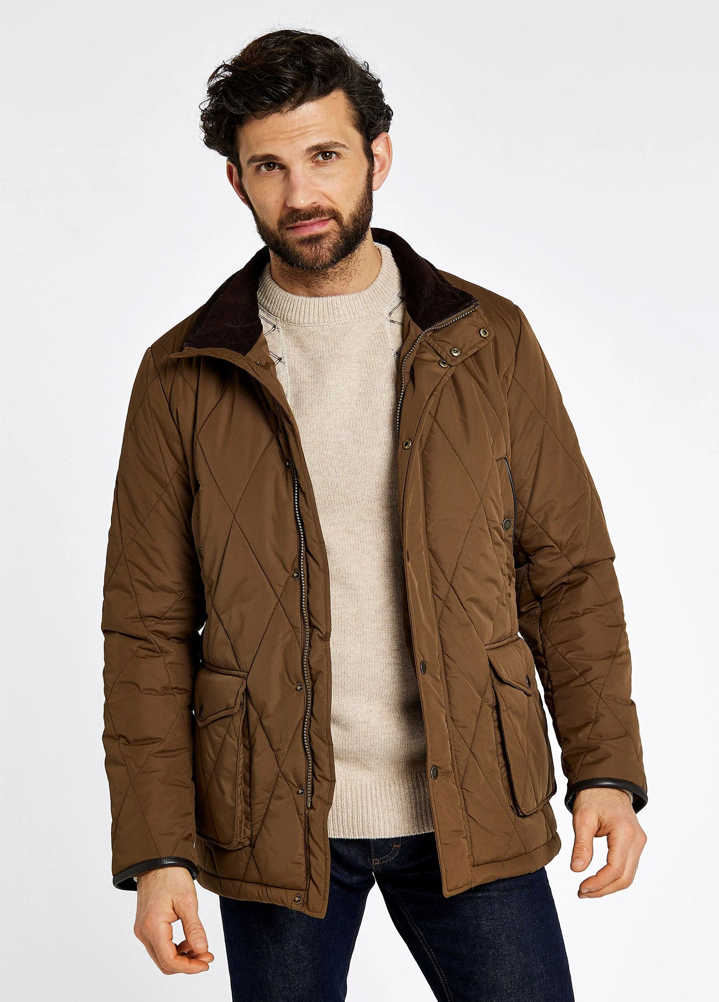 Farmley Men's Quilted Jacket - Bronze