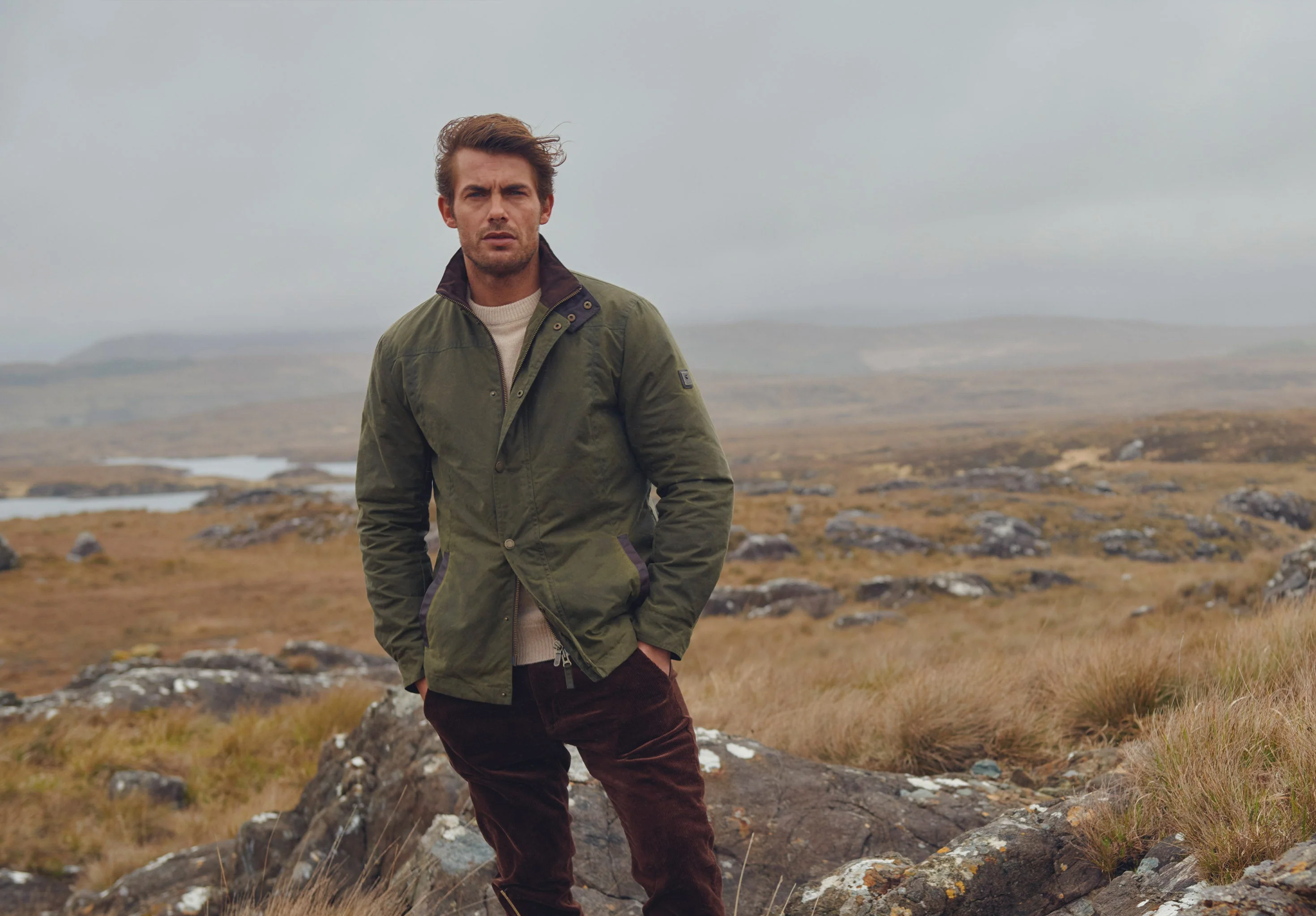 Carrickfergus Men's Waxed Cotton Jacket - Fennel