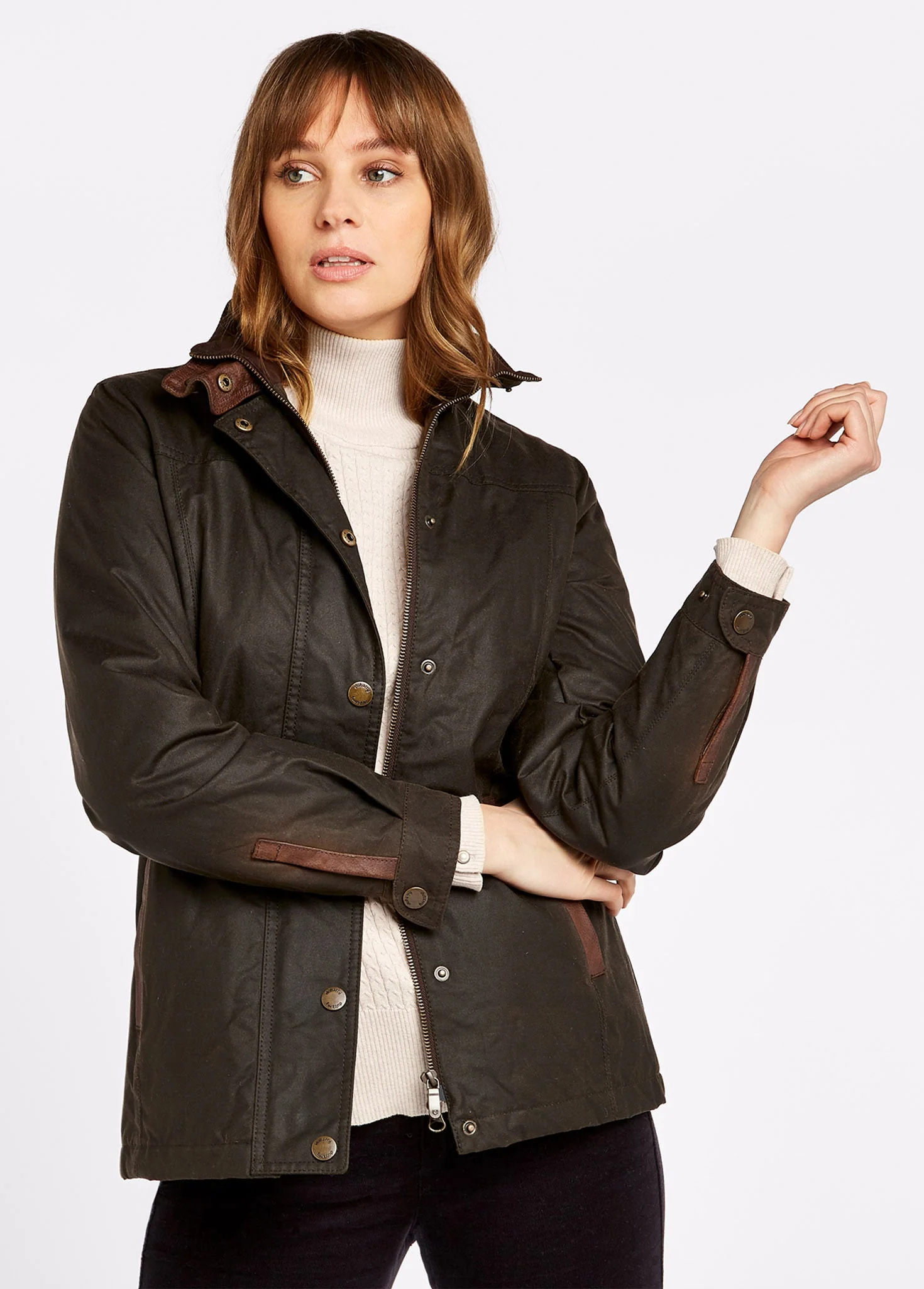 Mountrath Ladies Waxed Cotton Jacket - Olive