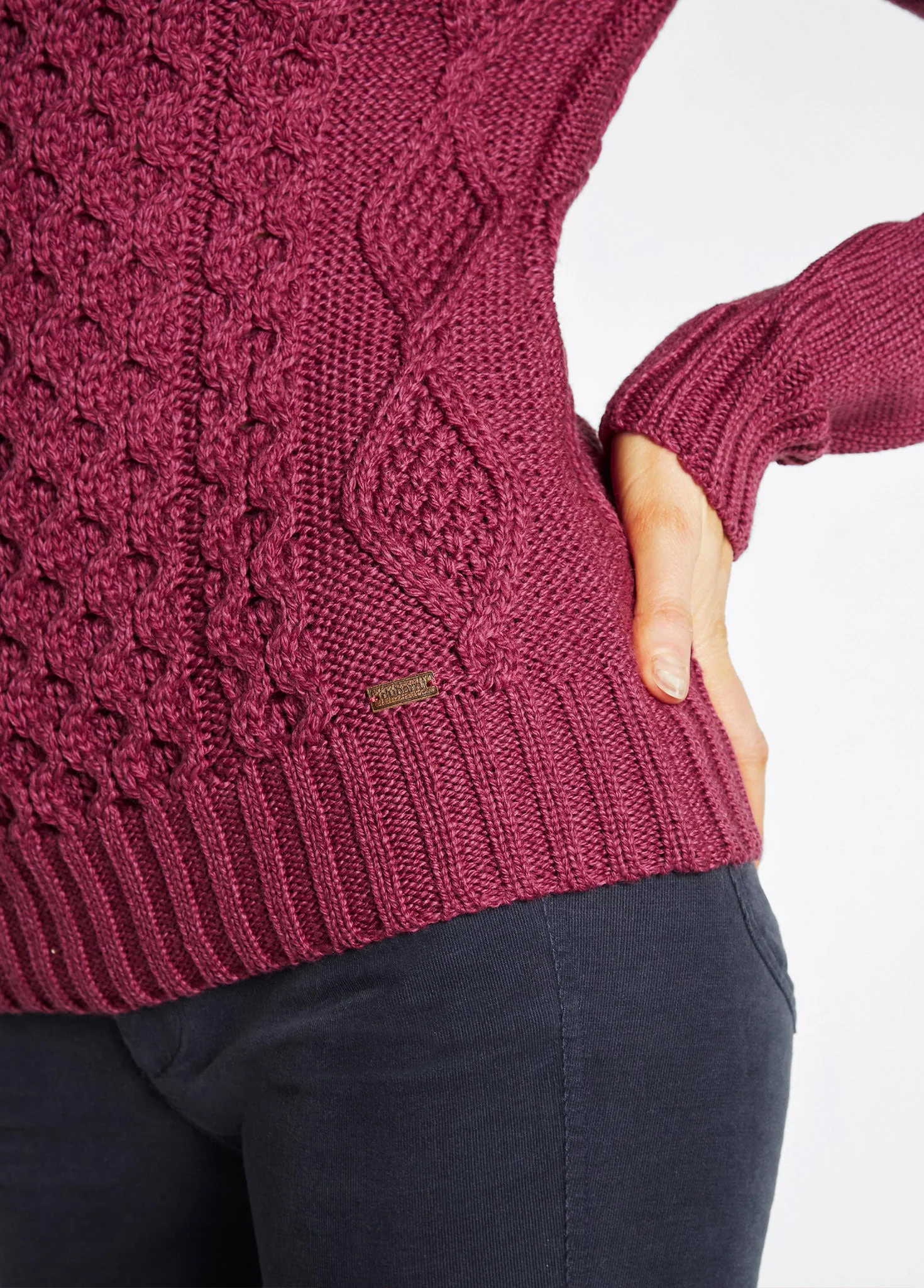 Shanley Women's Irish Knit Merino Aran Sweater - Clover