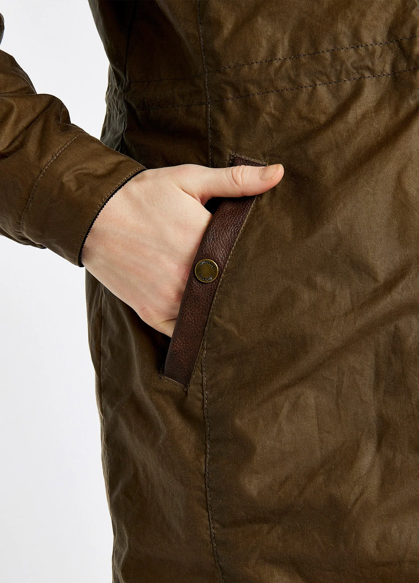 Redington Ladies' Long Waxed Cotton Coat - Ginger