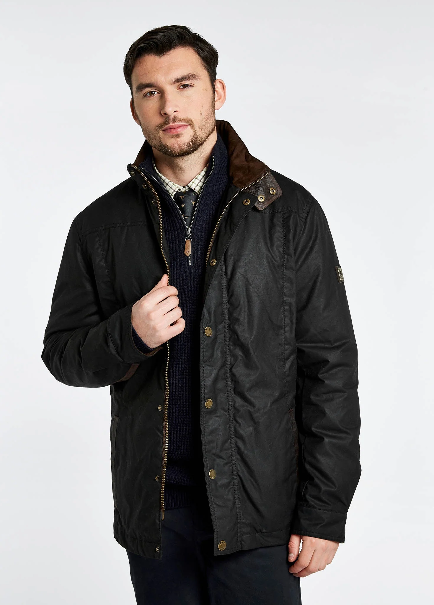 Carrickfergus Men's Waxed Cotton Jacket - Black