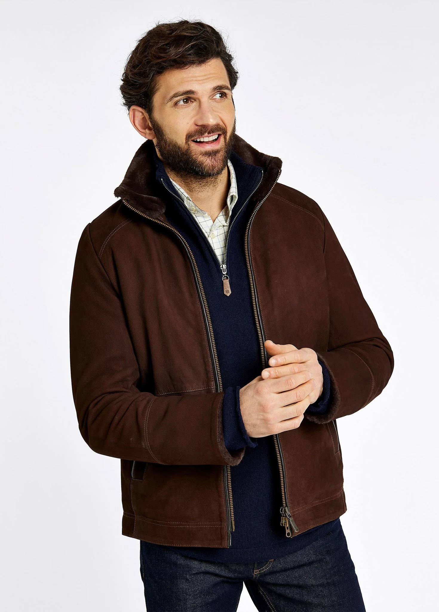 Merriman Men's leather jacket – Walnut