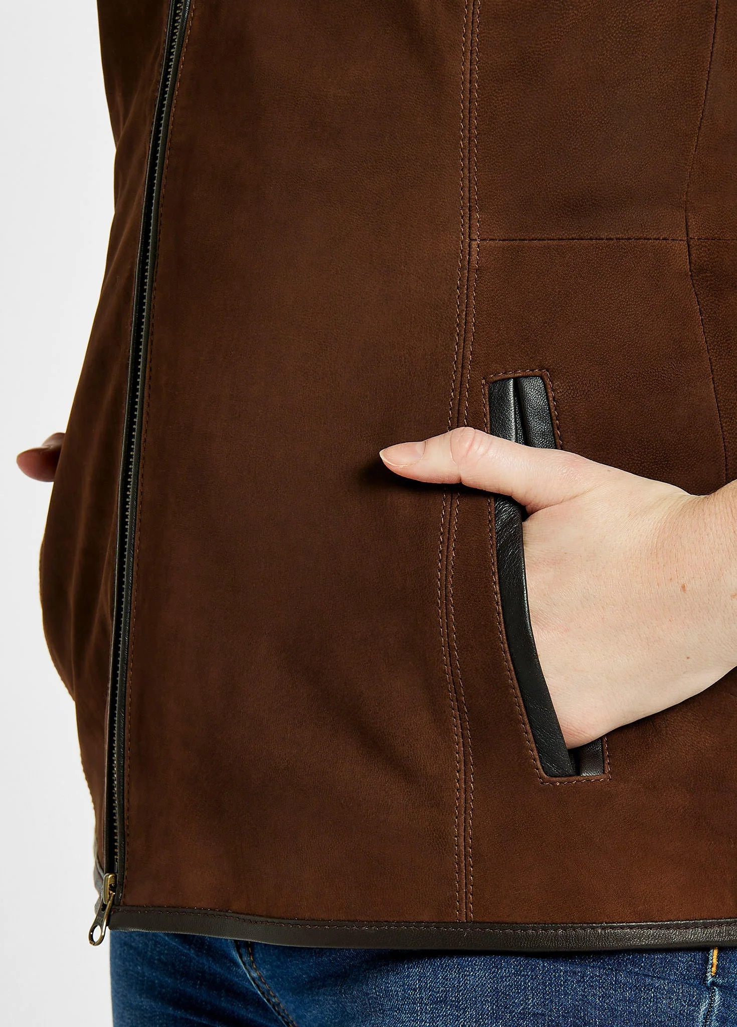 Kingston Ladies' Leather Vest - Walnut