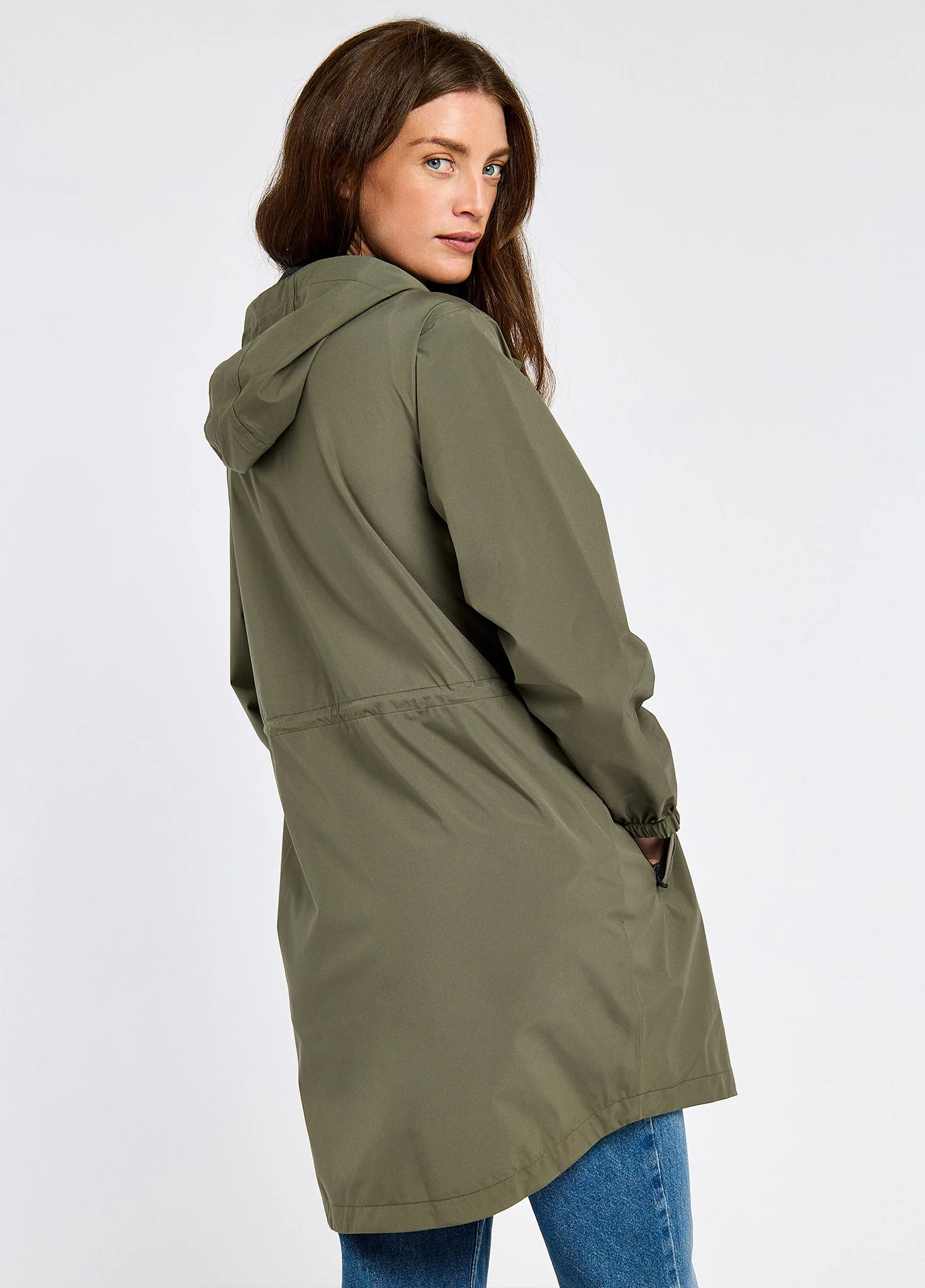 Brookside Ladies' hooded rain mac - Kelp