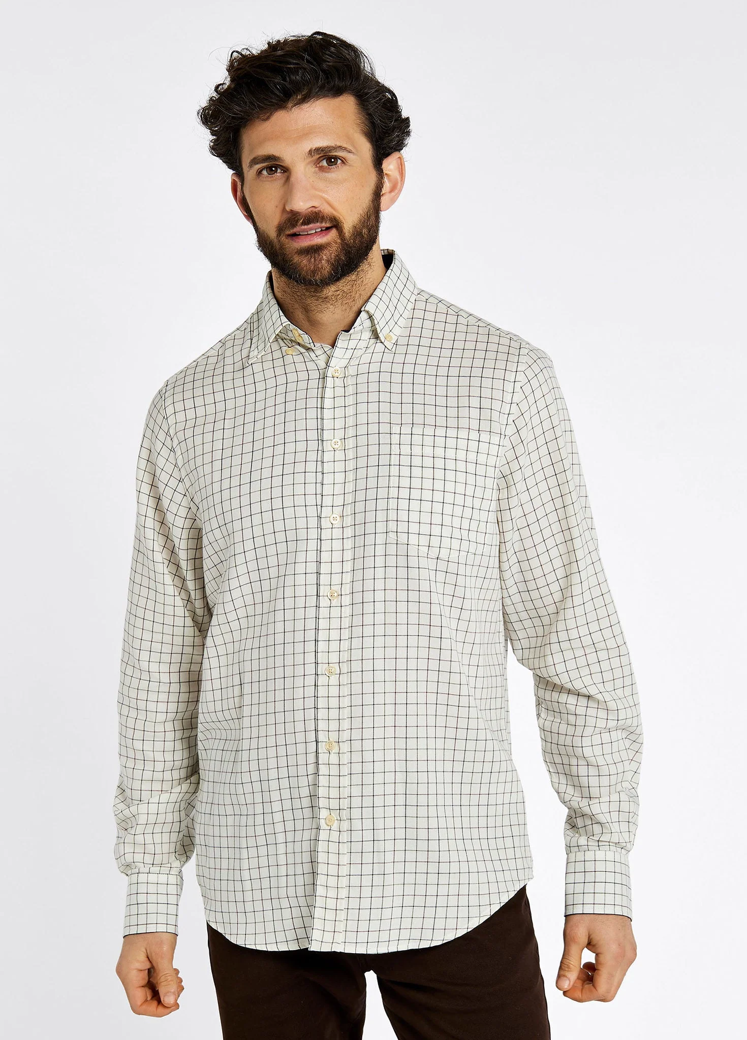 Hollymount Men's Check Shirt - Ox Blood