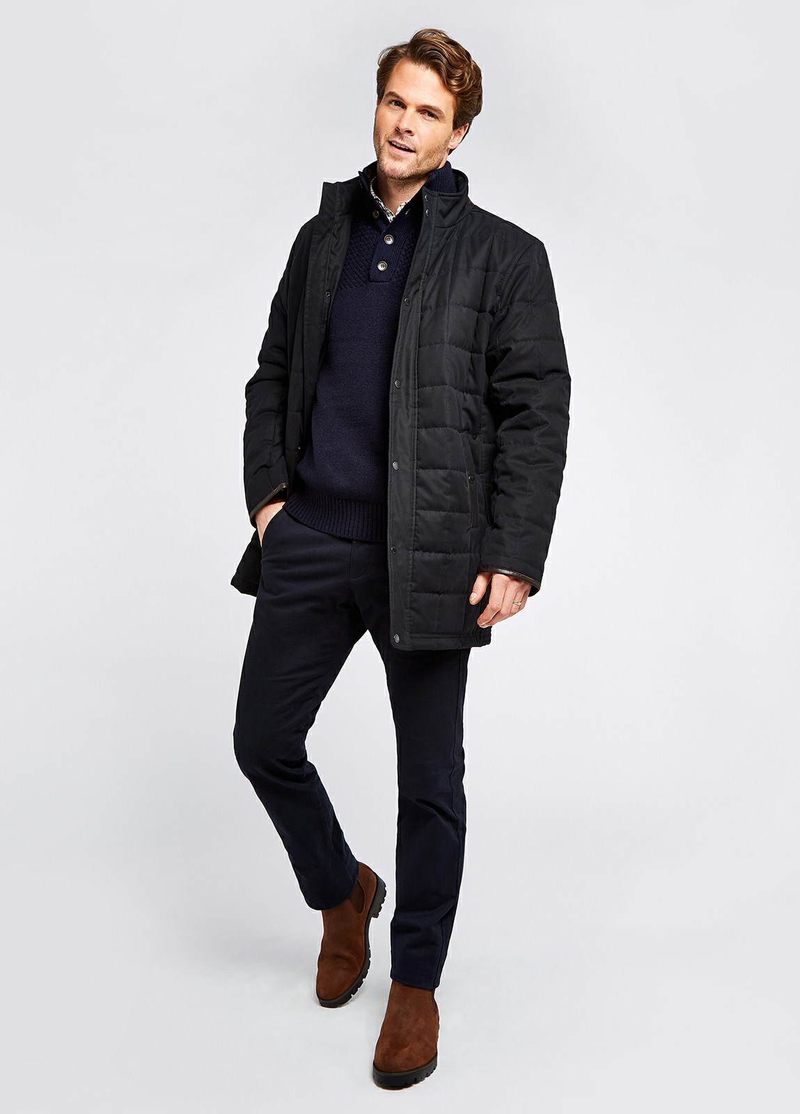 Dubarry Cashel Quilted Men's Jackets Navy