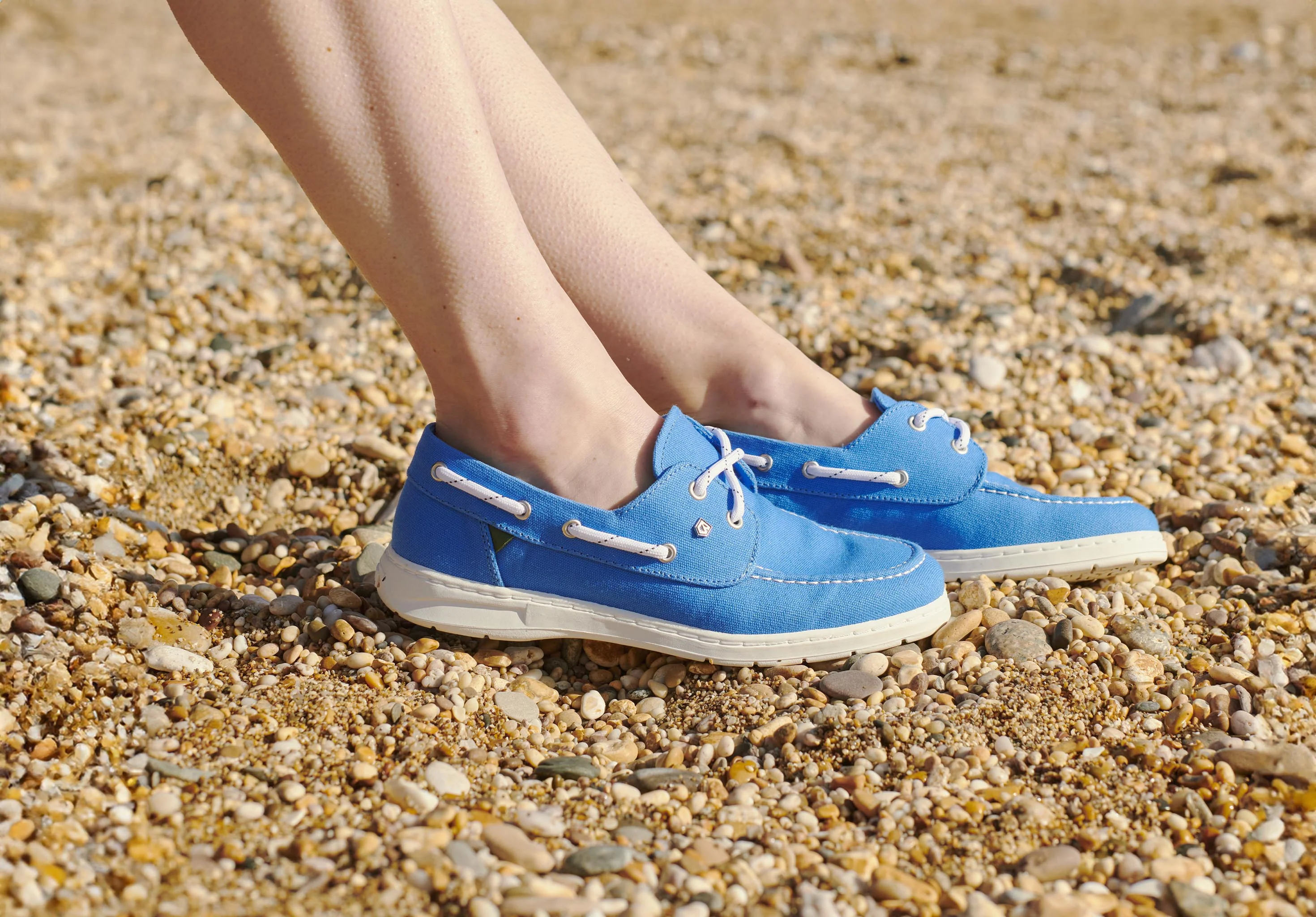 Biarritz Canvas Boat Shoe - Blue Mist