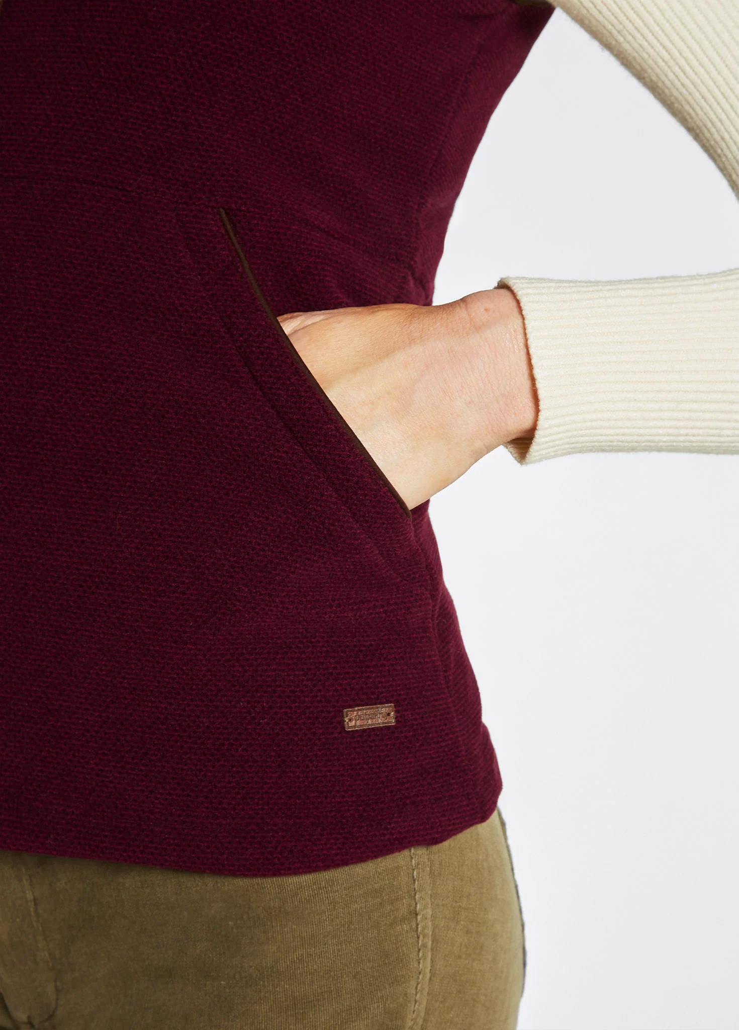 Carbury Ladies' Fleece Vest - Ox Blood