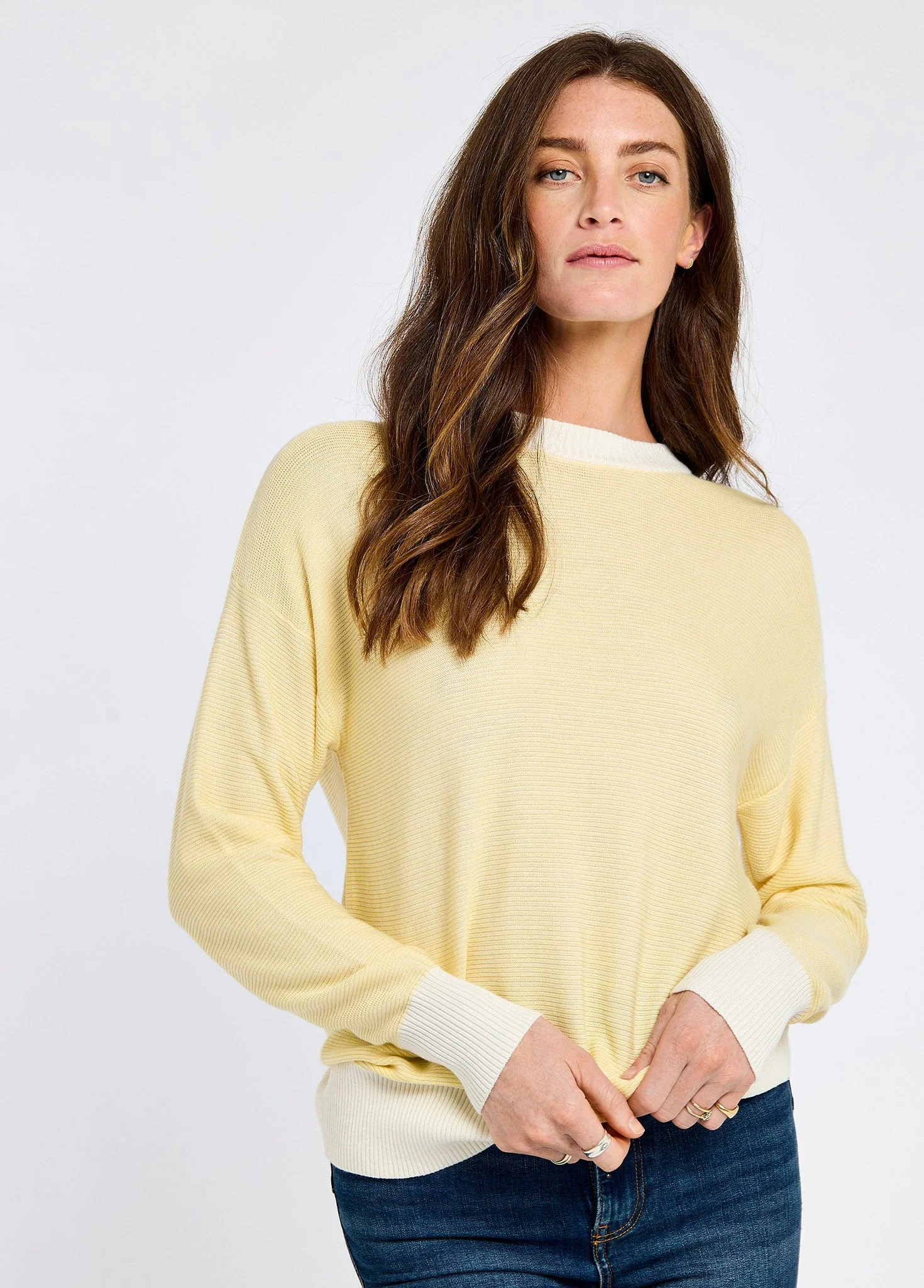 Carrick Ladies' bamboo blend sweater - Oyster