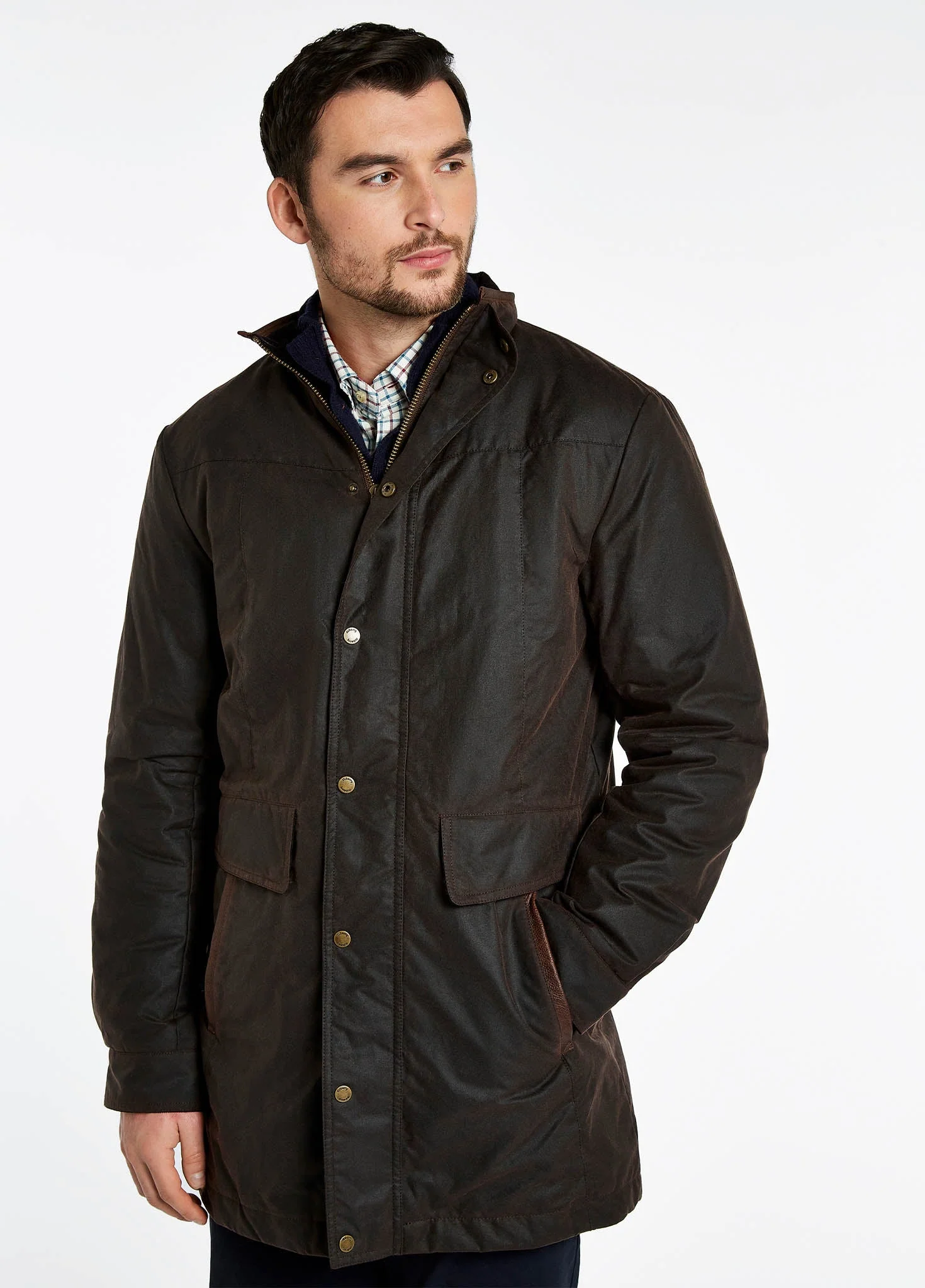 Chalkhill Men's Long Waxed Jacket - Java