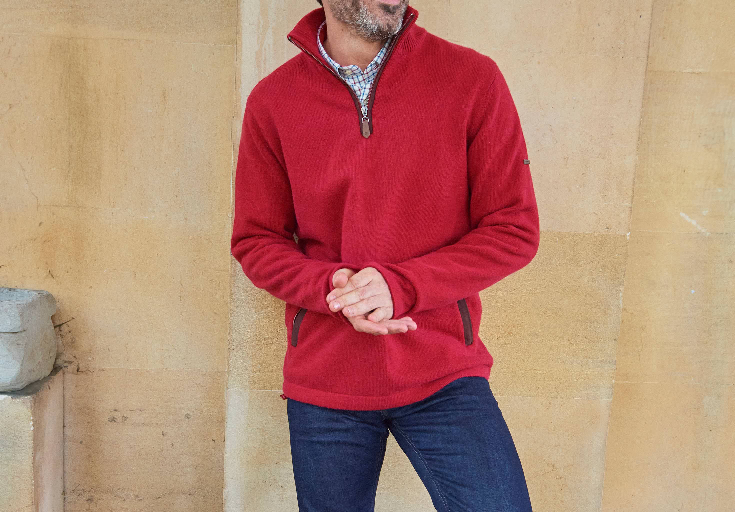 Feeney Men's Windproof Sweater - Cardinal