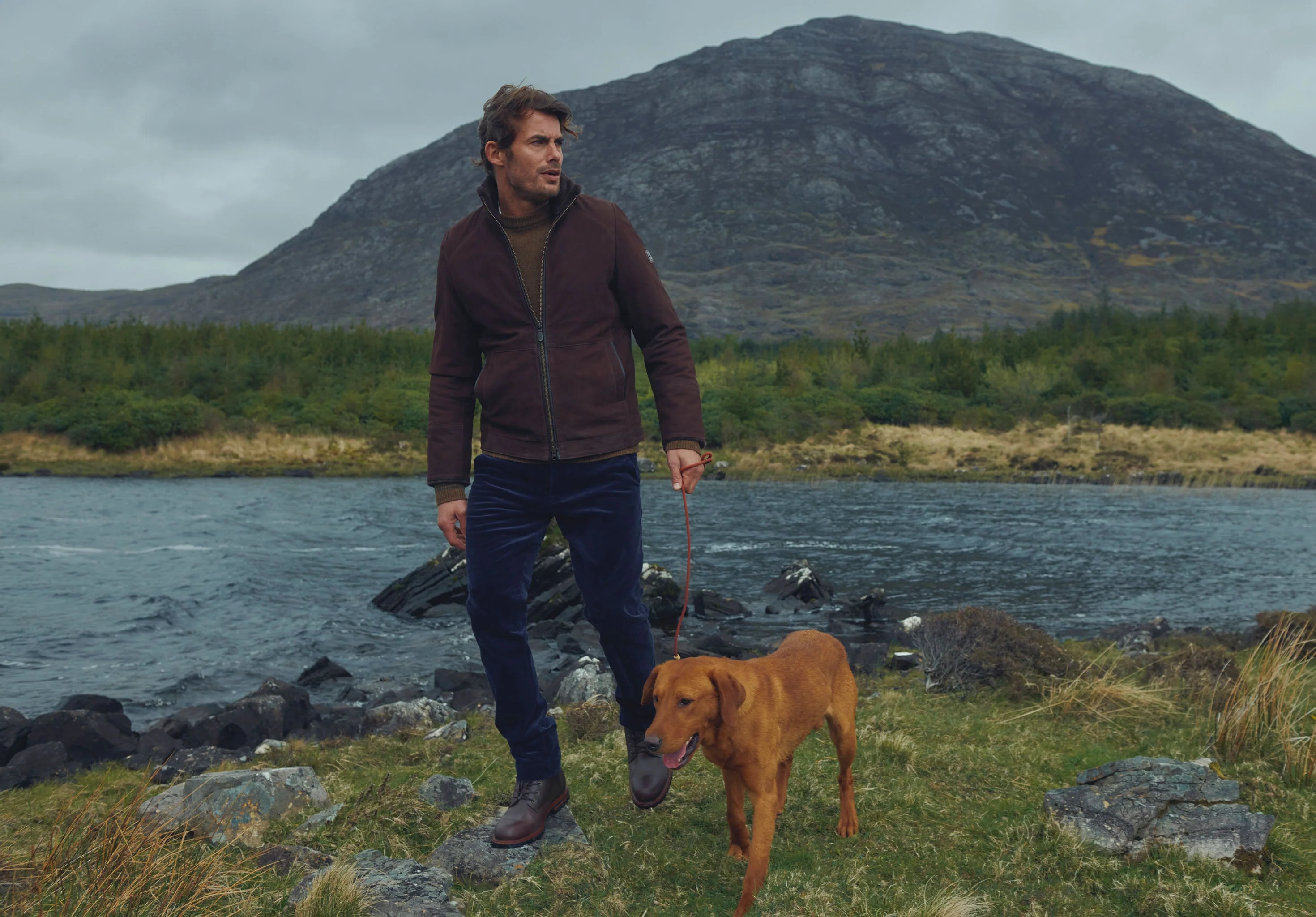 Merriman Men's leather jacket – Walnut