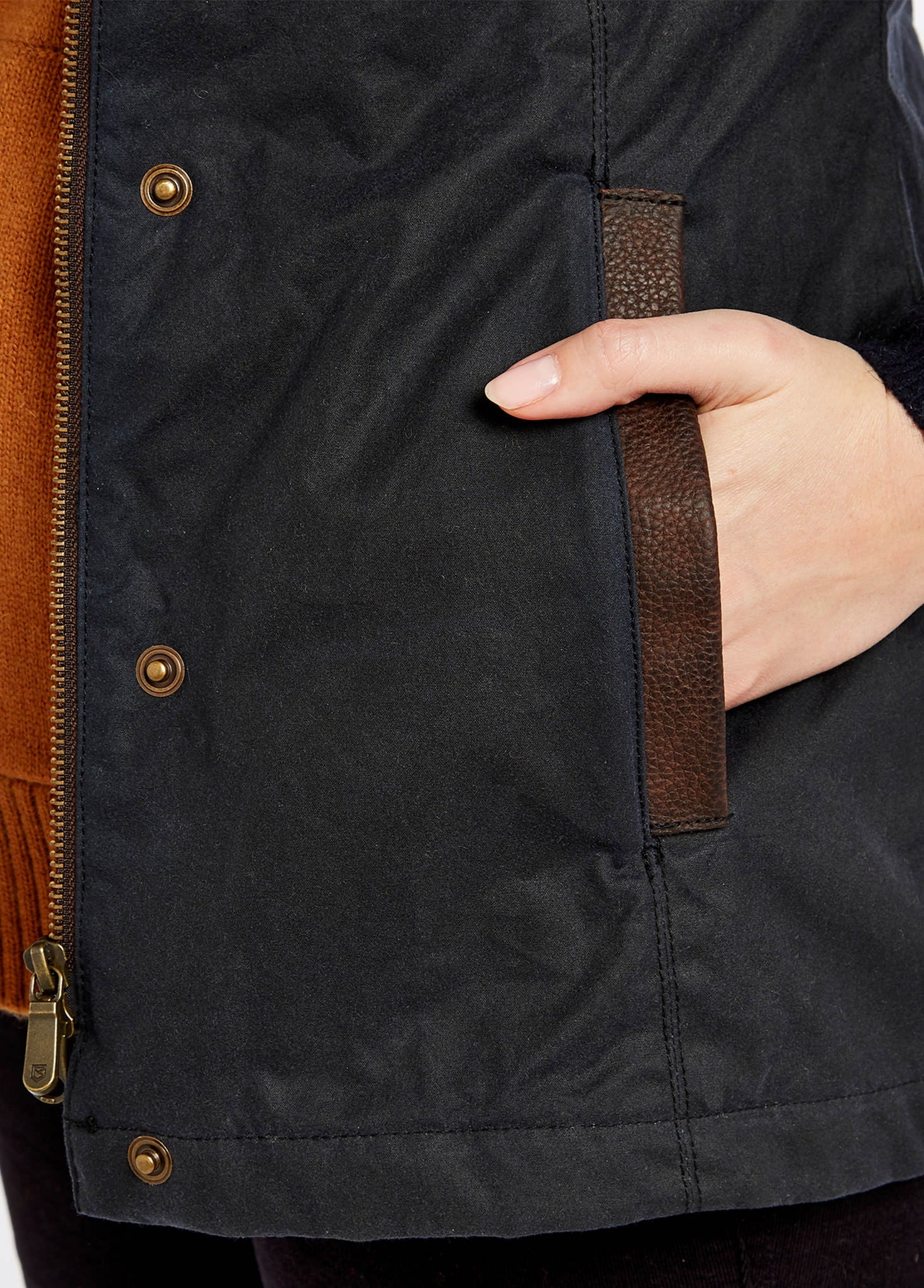 Mountrath Ladies Waxed Cotton Jacket - Navy