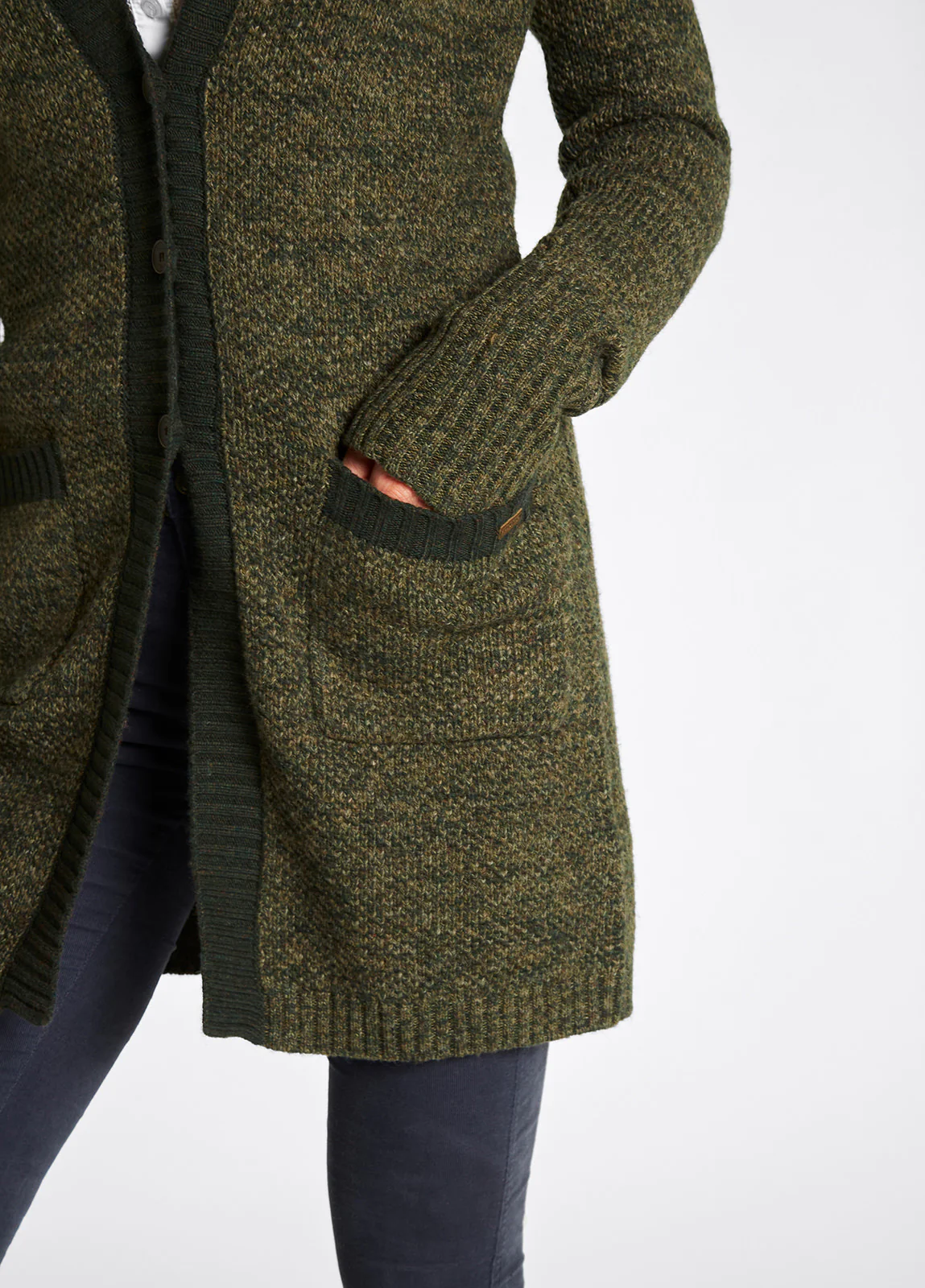 Hanley Ladies' Long Knit Cardigan - Olive