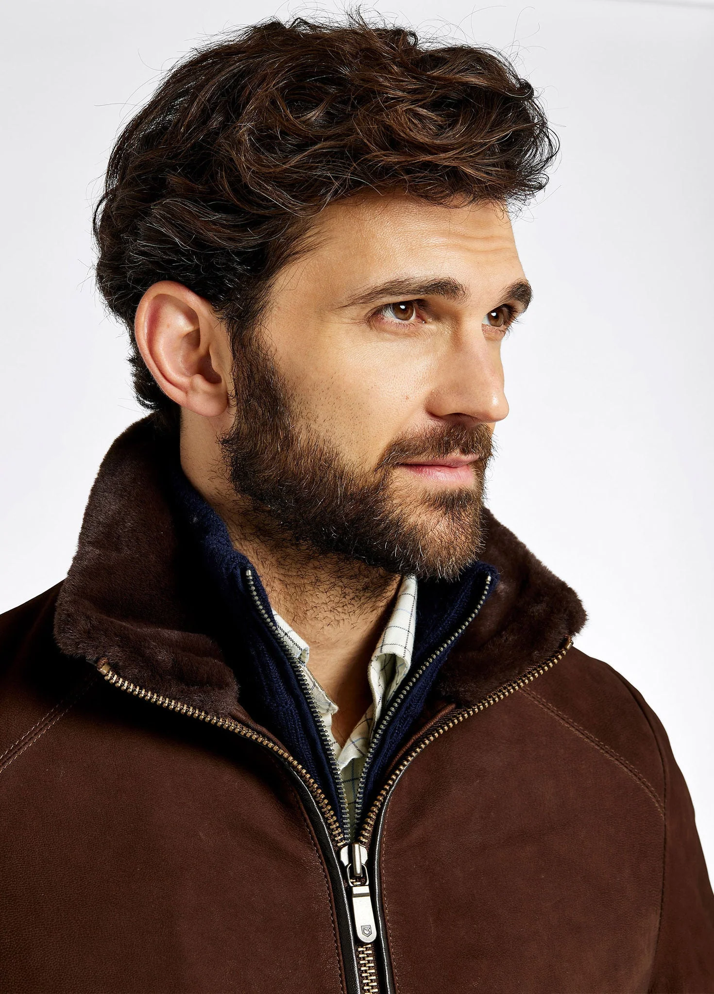 Merriman Men's leather jacket – Walnut