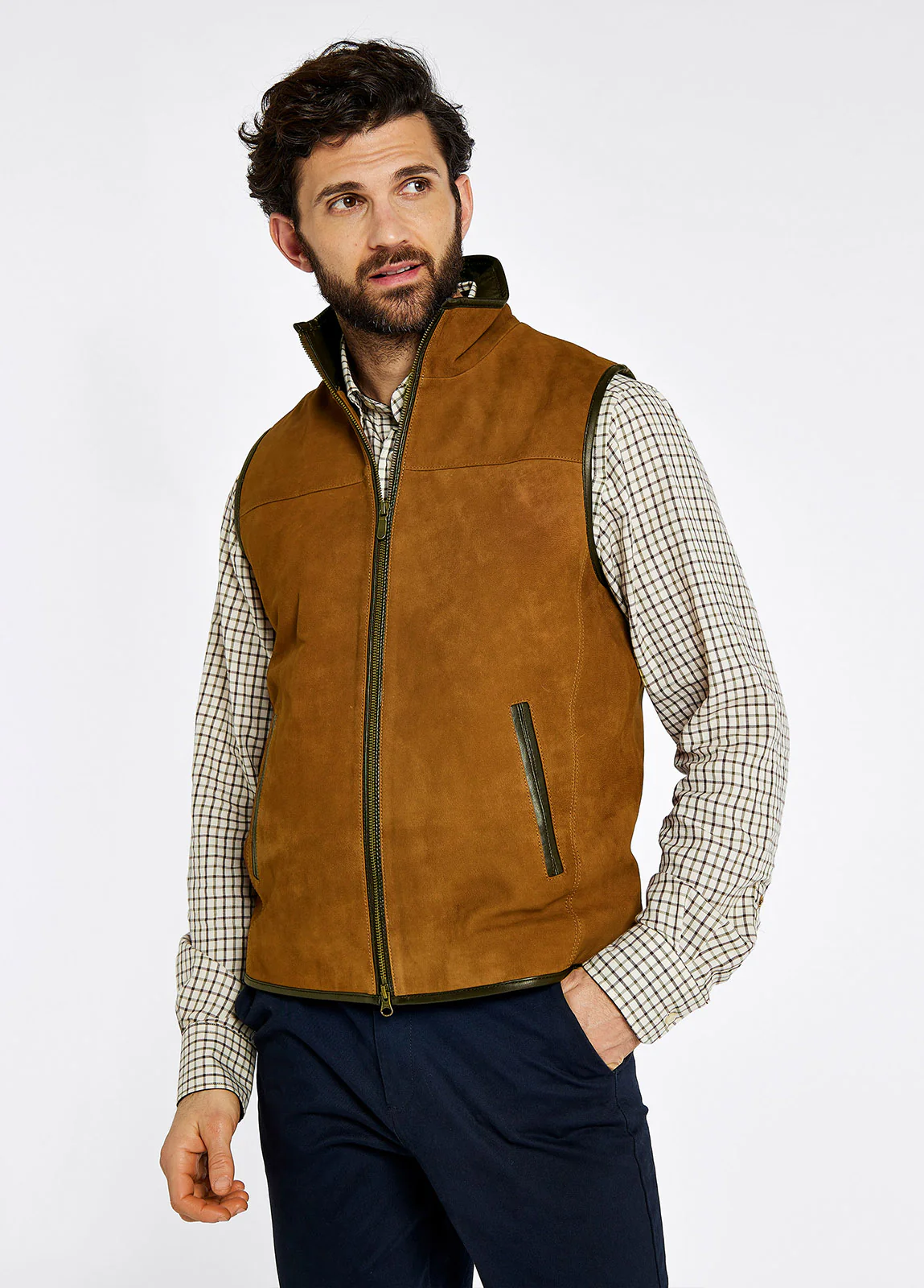 Dunhill Men's Leather Vest - Tan