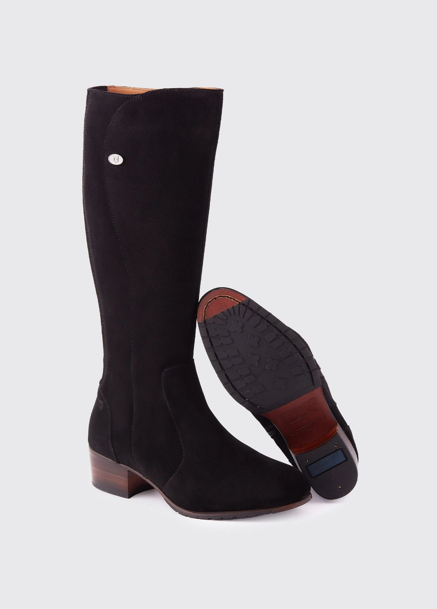 Downpatrick Knee High Suede Boot - Black