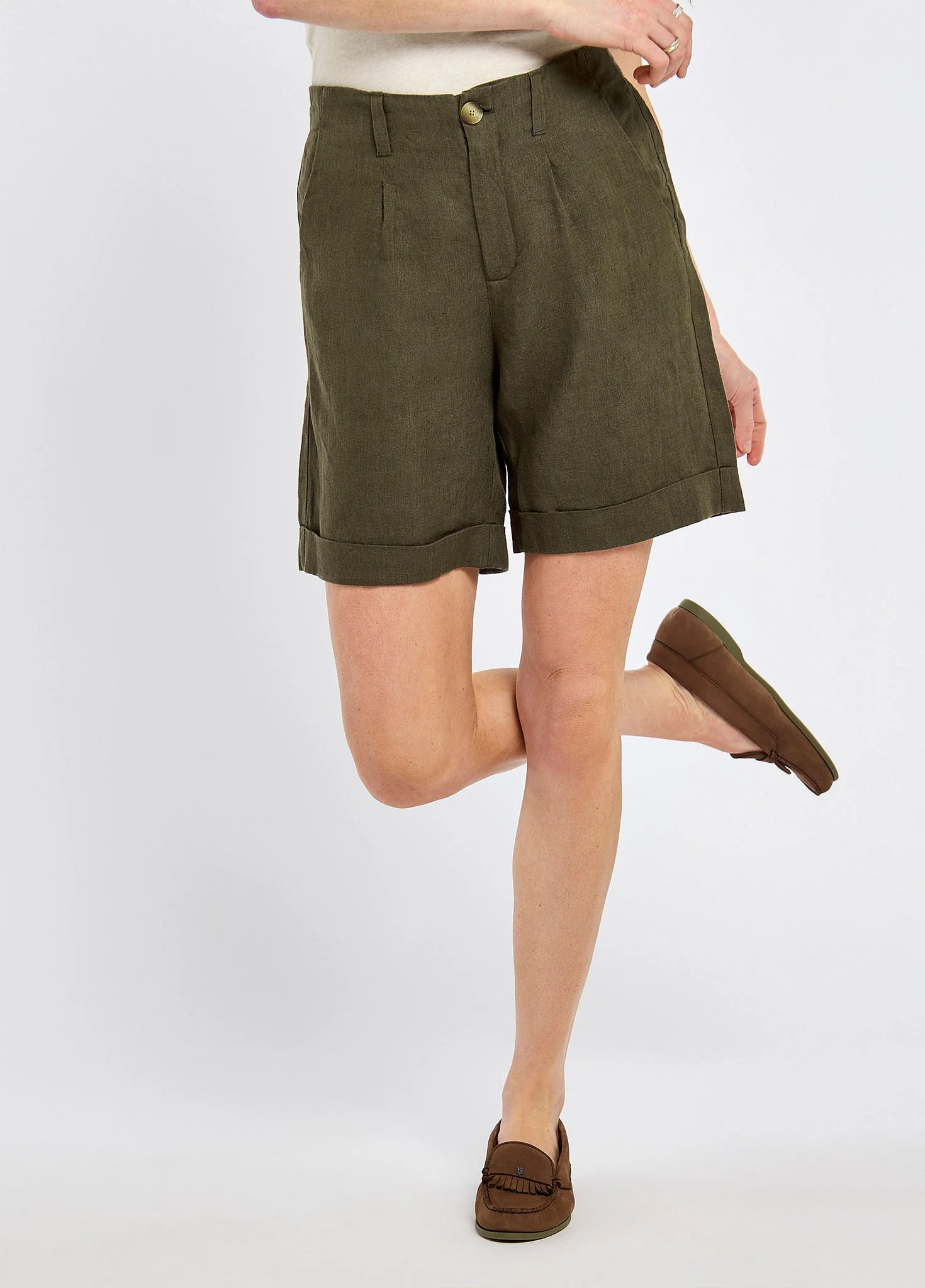 Maryland Ladies' linen shorts - Khaki