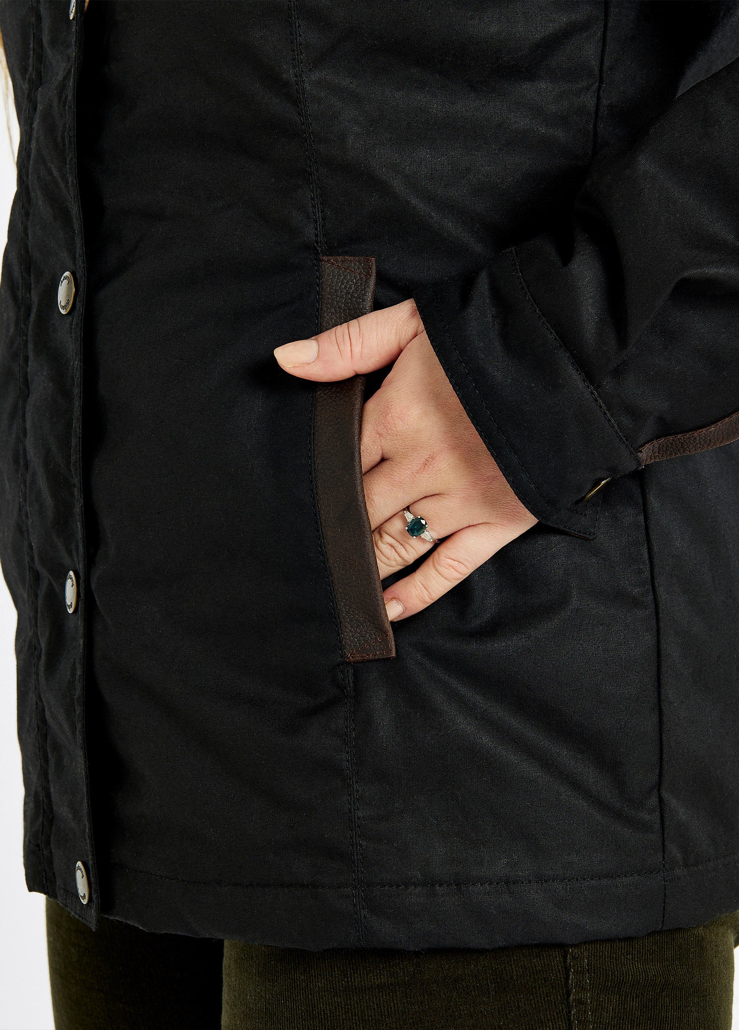 Mountrath Ladies Waxed Cotton Jacket - Black