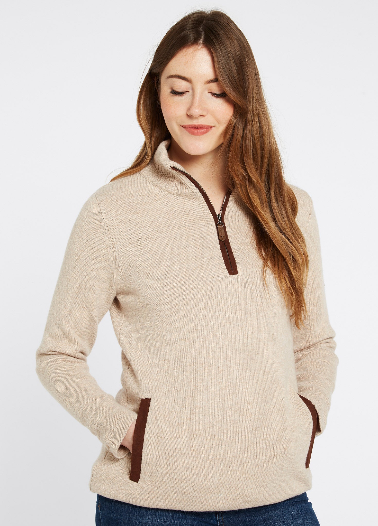 Morrisey Women's Zip Neck Sweater - Oat