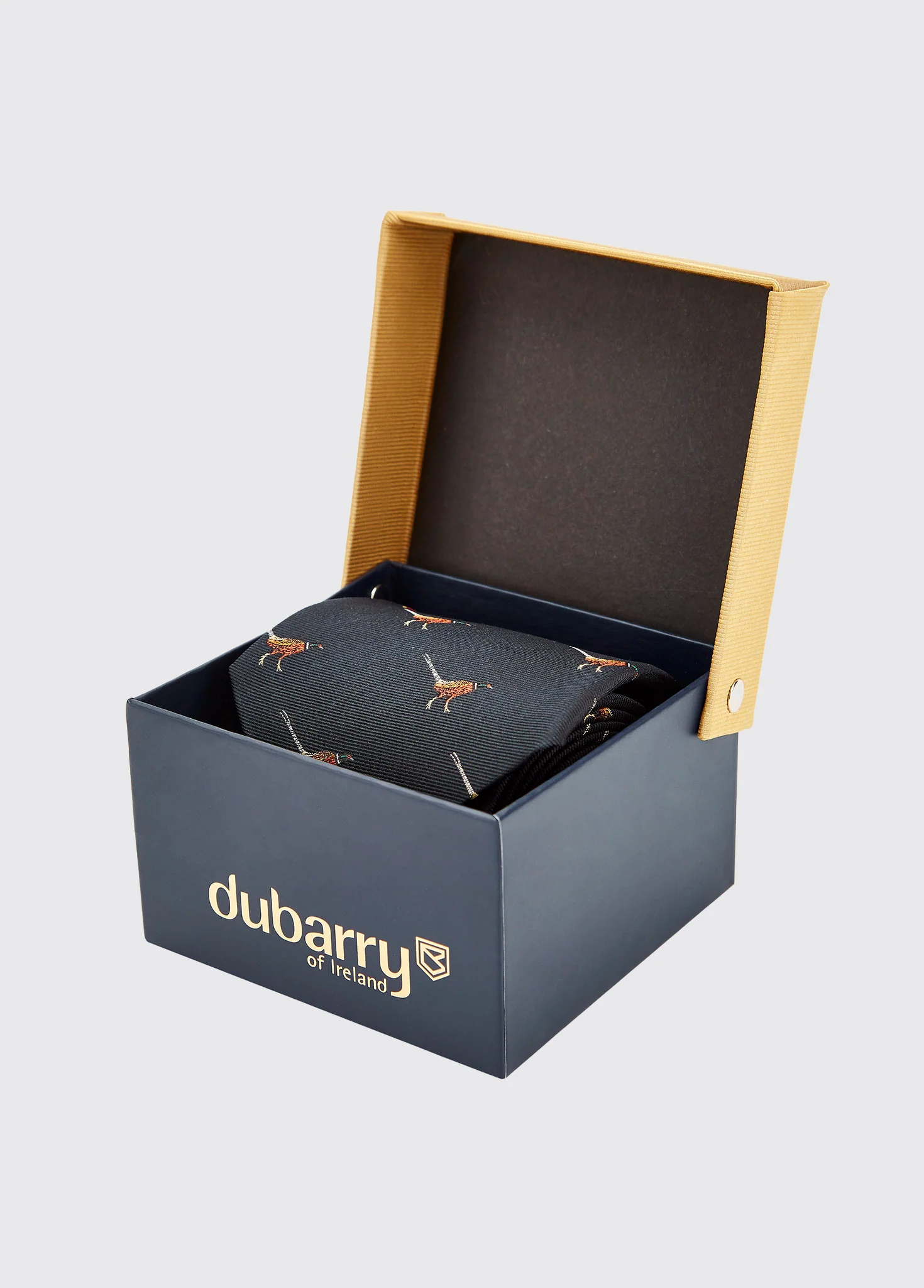 Madden Pheasant Silk Tie - Navy